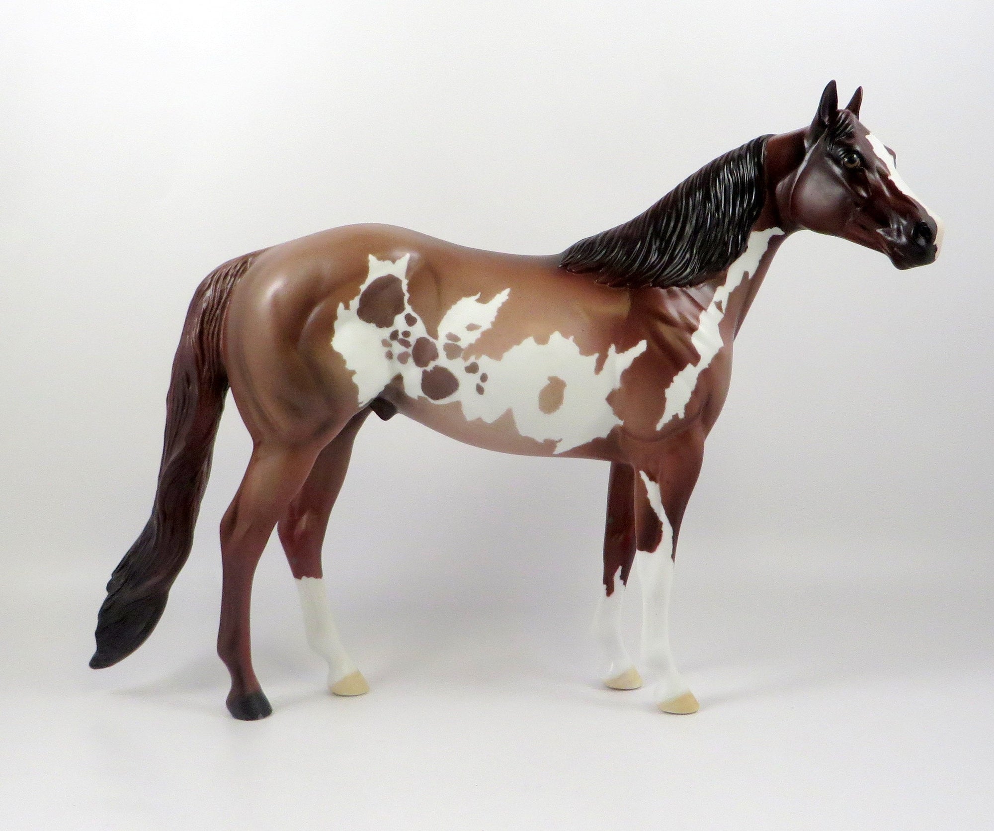 LUGANO-OOAK STRAWBERRY ROAN PAINT ISH MODEL HORSE 7/23/19