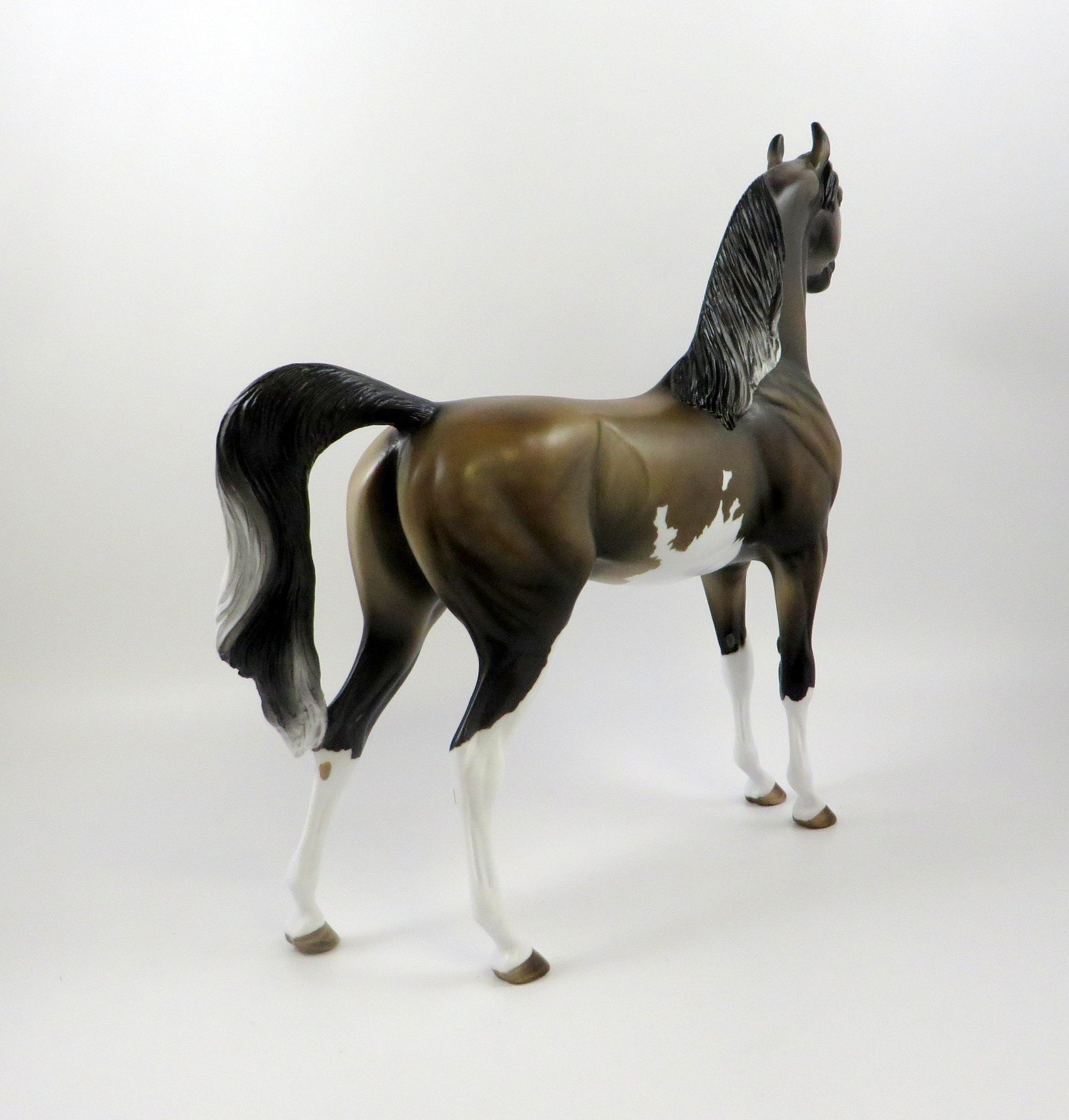 OTHELLO-OOAK DARK DAPPLE BUCKSKIN PAINT ARABIAN MODEL HORSE 7/23/19