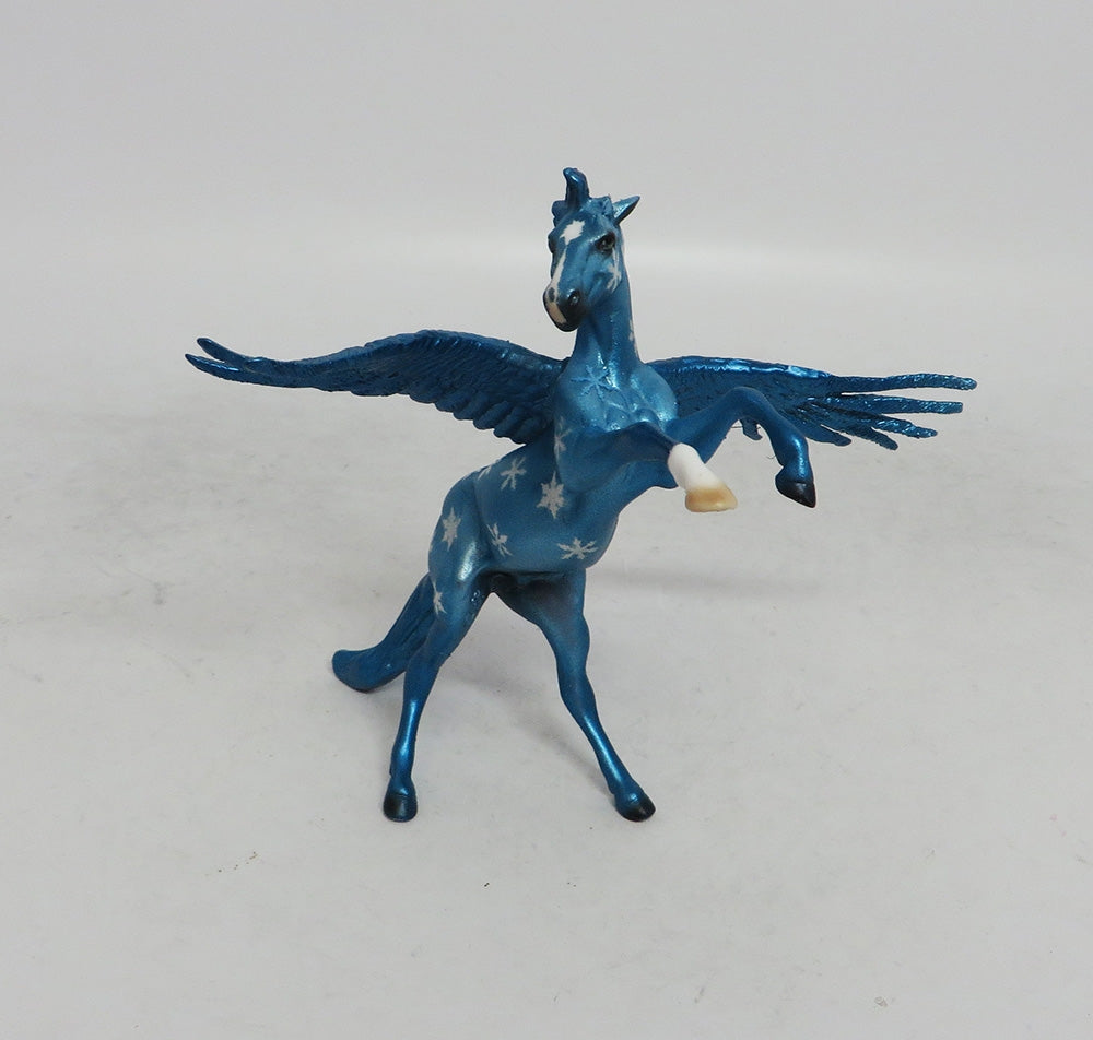 BLEU - OOAK BLUE DECORATOR FEATHER WING SNOWFLAKE CHIP