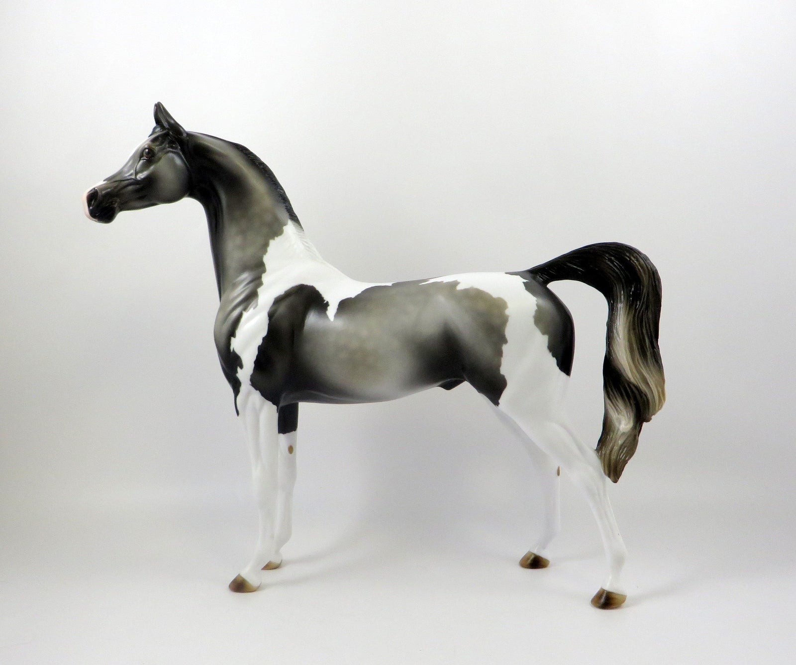 ZARROW-OOAK DAPPLE DARK GREY PAINT ARBIAN MODEL HORSE 7/23/19