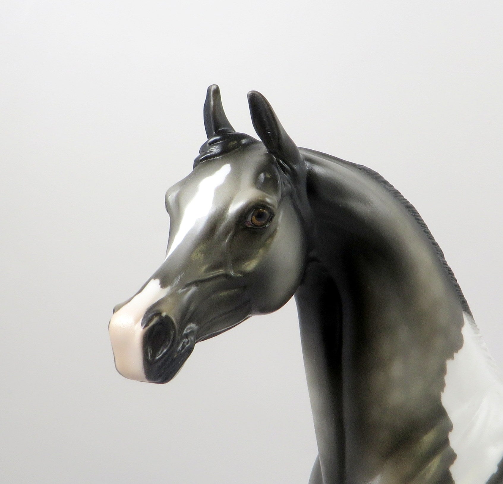 ZARROW-OOAK DAPPLE DARK GREY PAINT ARBIAN MODEL HORSE 7/23/19
