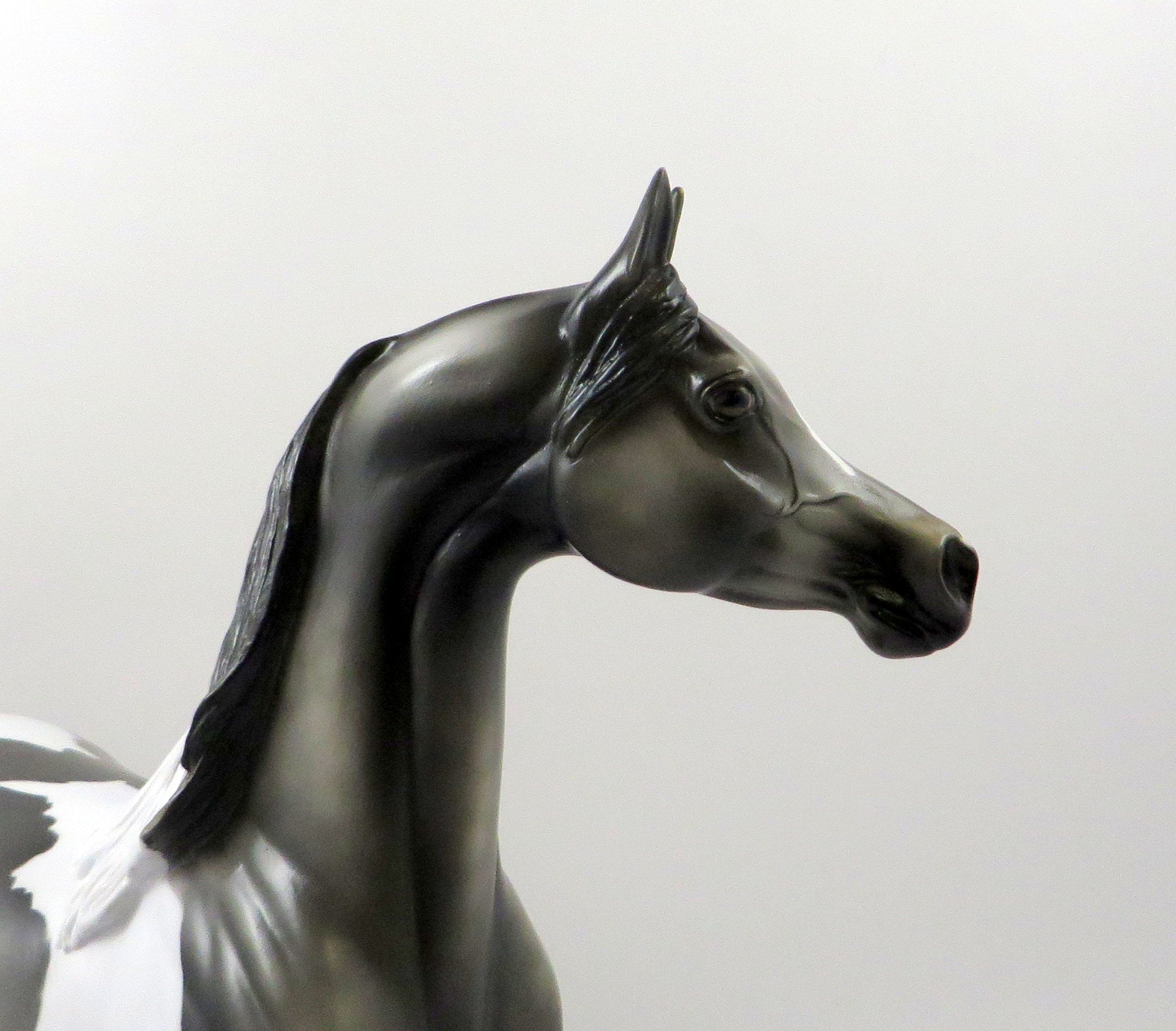ZARROW-OOAK DAPPLE DARK GREY PAINT ARBIAN MODEL HORSE 7/23/19