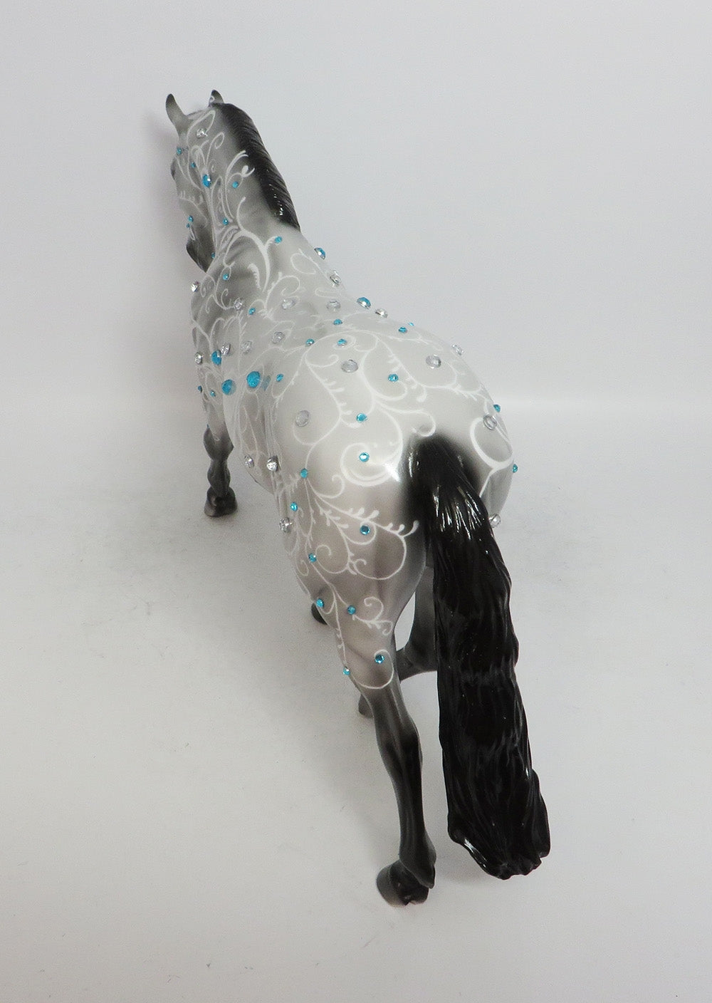 TURCHESE - OOAK SILVER SWIRL DECORATOR WITH CRYSTALS IRISH DRAFT