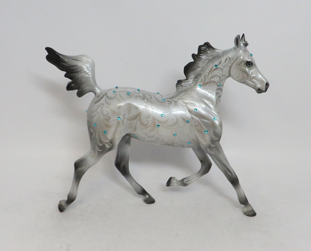 TURQUESA - OOAK SWIRL SILVER WITH CRYSTALS