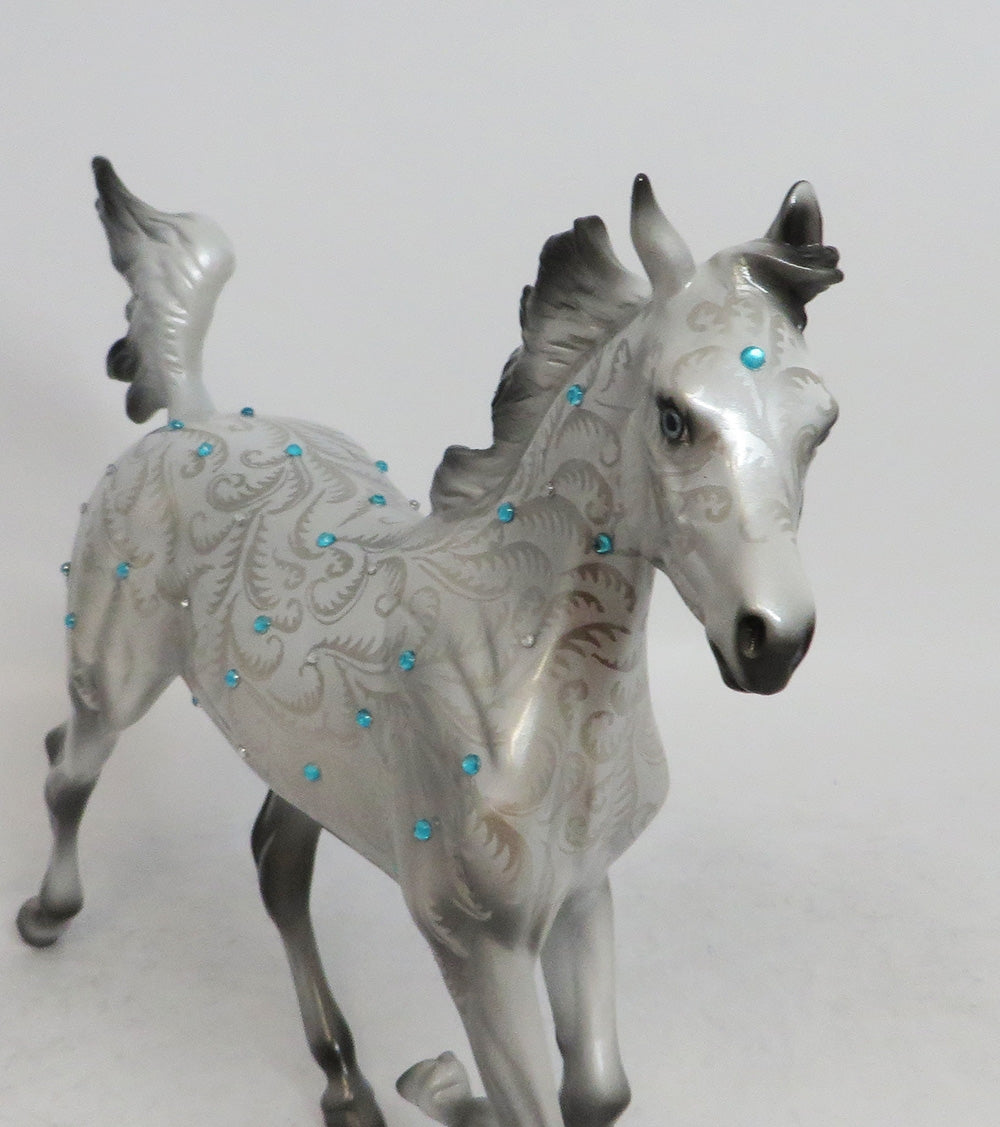 TURQUESA - OOAK SWIRL SILVER WITH CRYSTALS