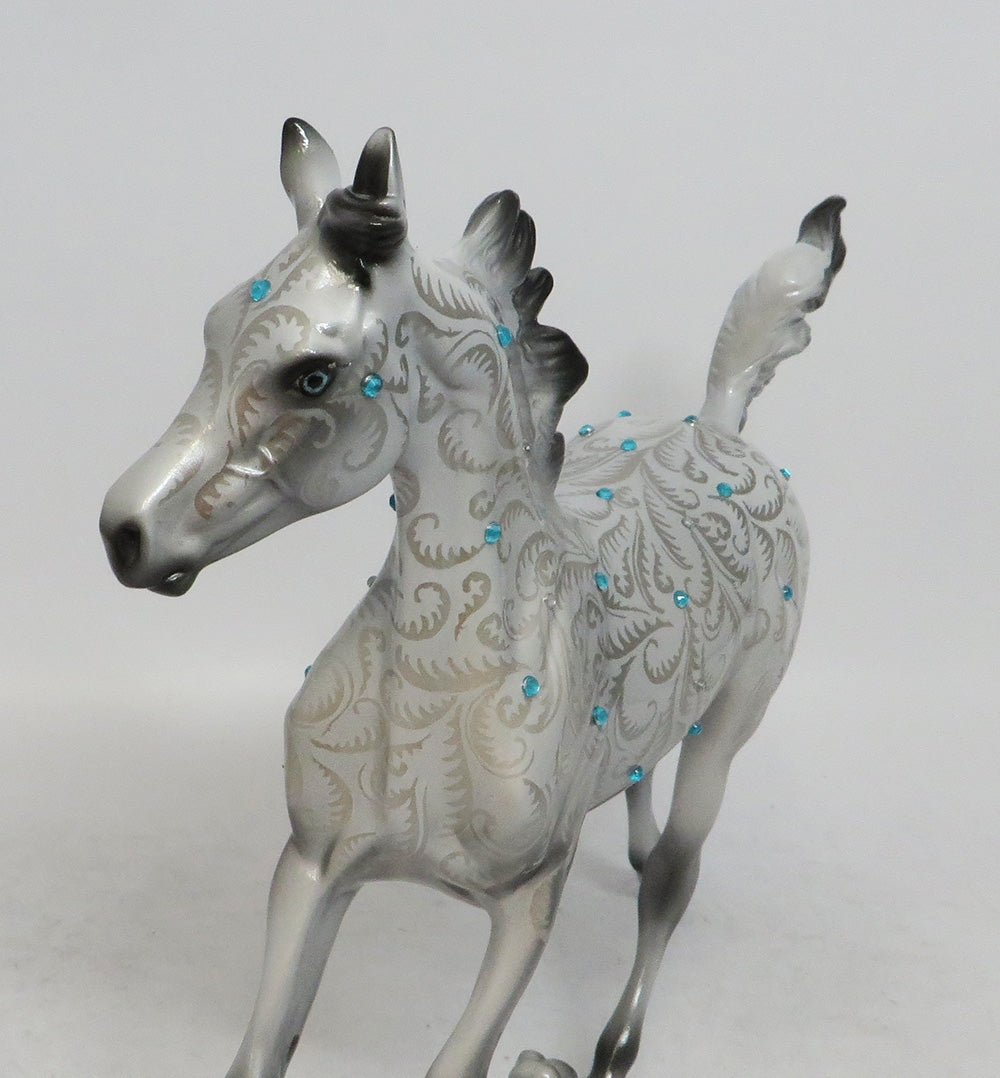 TURQUESA - OOAK SWIRL SILVER WITH CRYSTALS