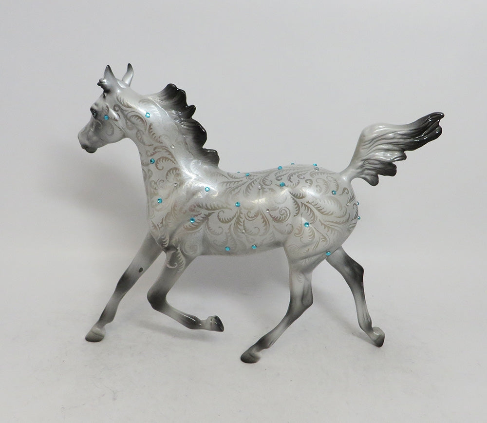 TURQUESA - OOAK SWIRL SILVER WITH CRYSTALS