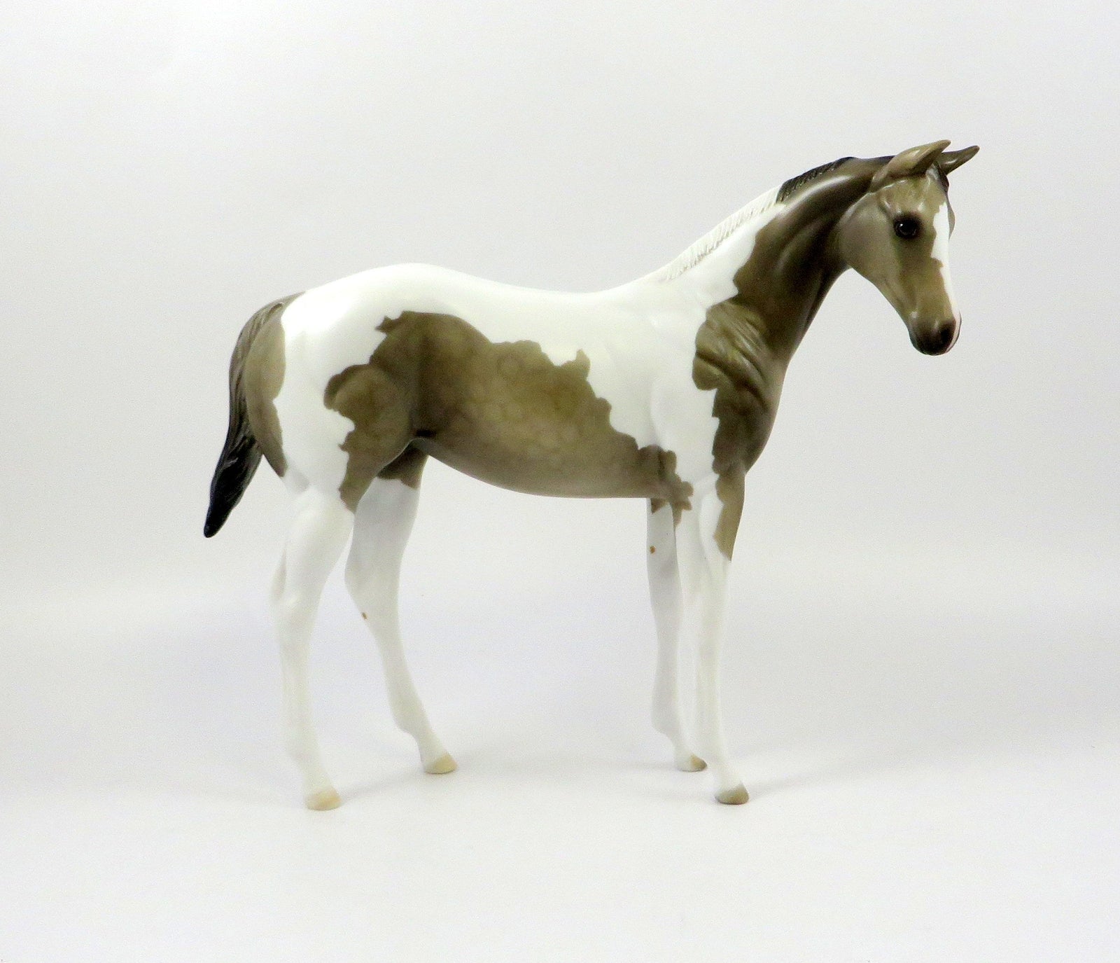 GEVE-OOAK GRULLA PAINT WEANLING MODEL HORSE EQ 19
