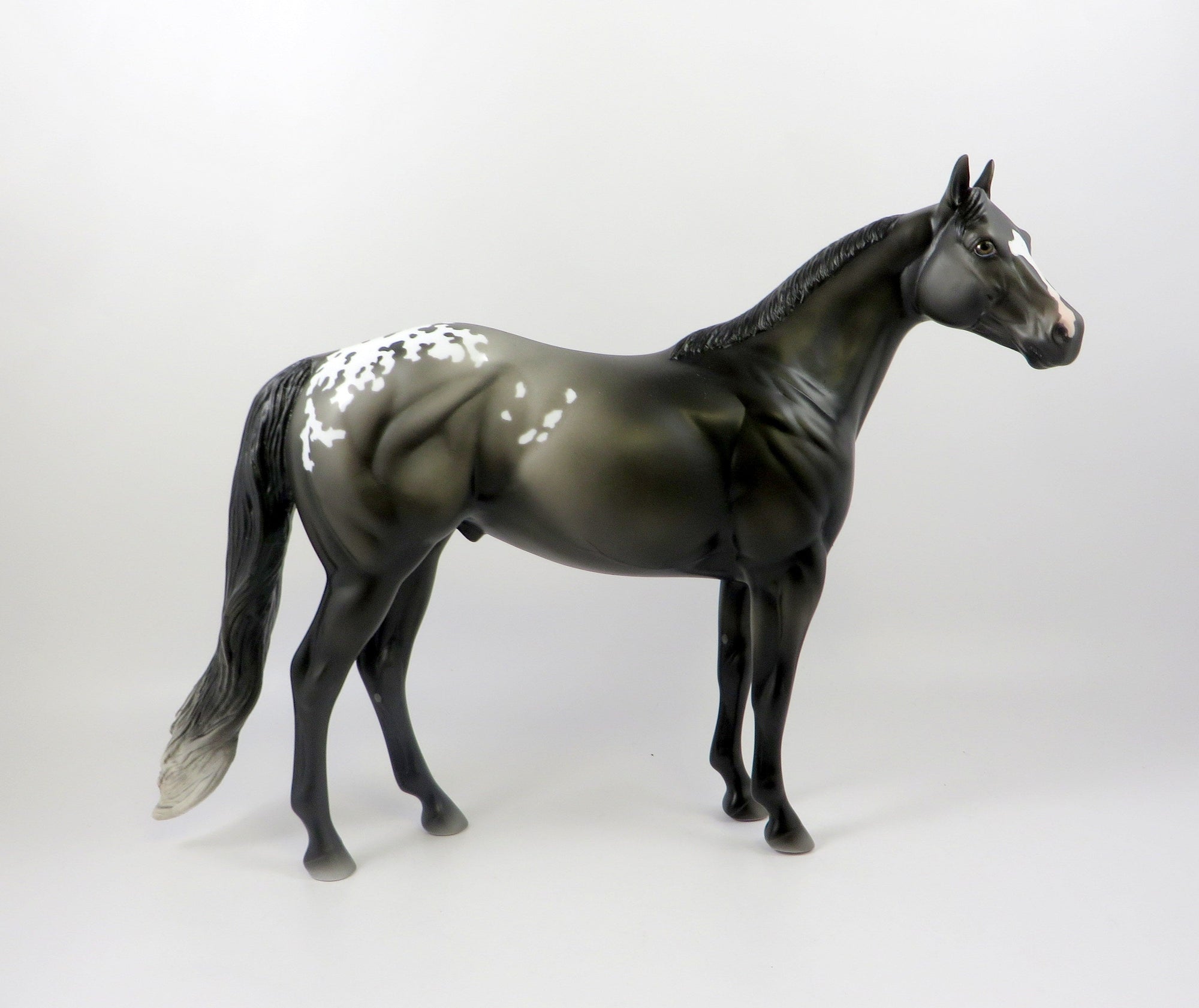 GUCCI MANE-OOAK GREY GOING BLACK APPALOOSA ISH MODEL HORSE 7/26/19