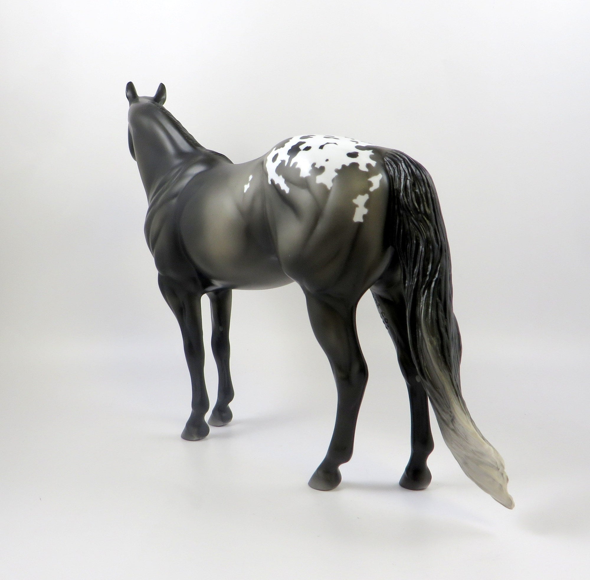 GUCCI MANE-OOAK GREY GOING BLACK APPALOOSA ISH MODEL HORSE 7/26/19