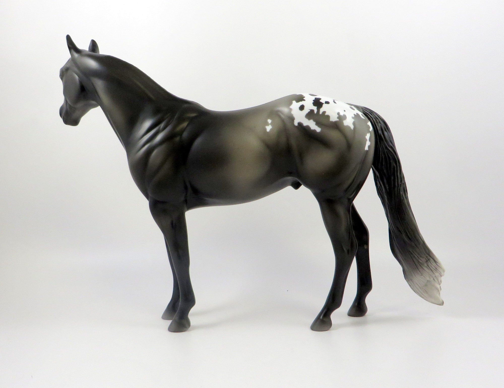 GUCCI MANE-OOAK GREY GOING BLACK APPALOOSA ISH MODEL HORSE 7/26/19
