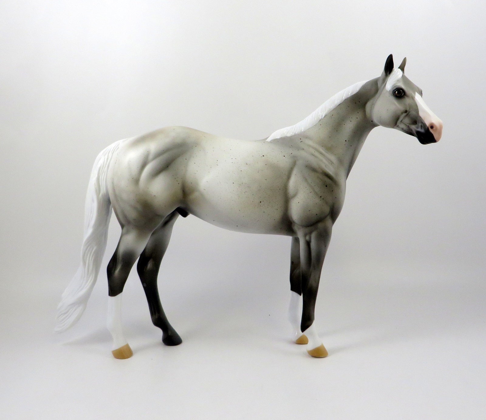 RAKIN-OOAK FLEA BIT GREY ISH MODEL HORSE 7/26/19