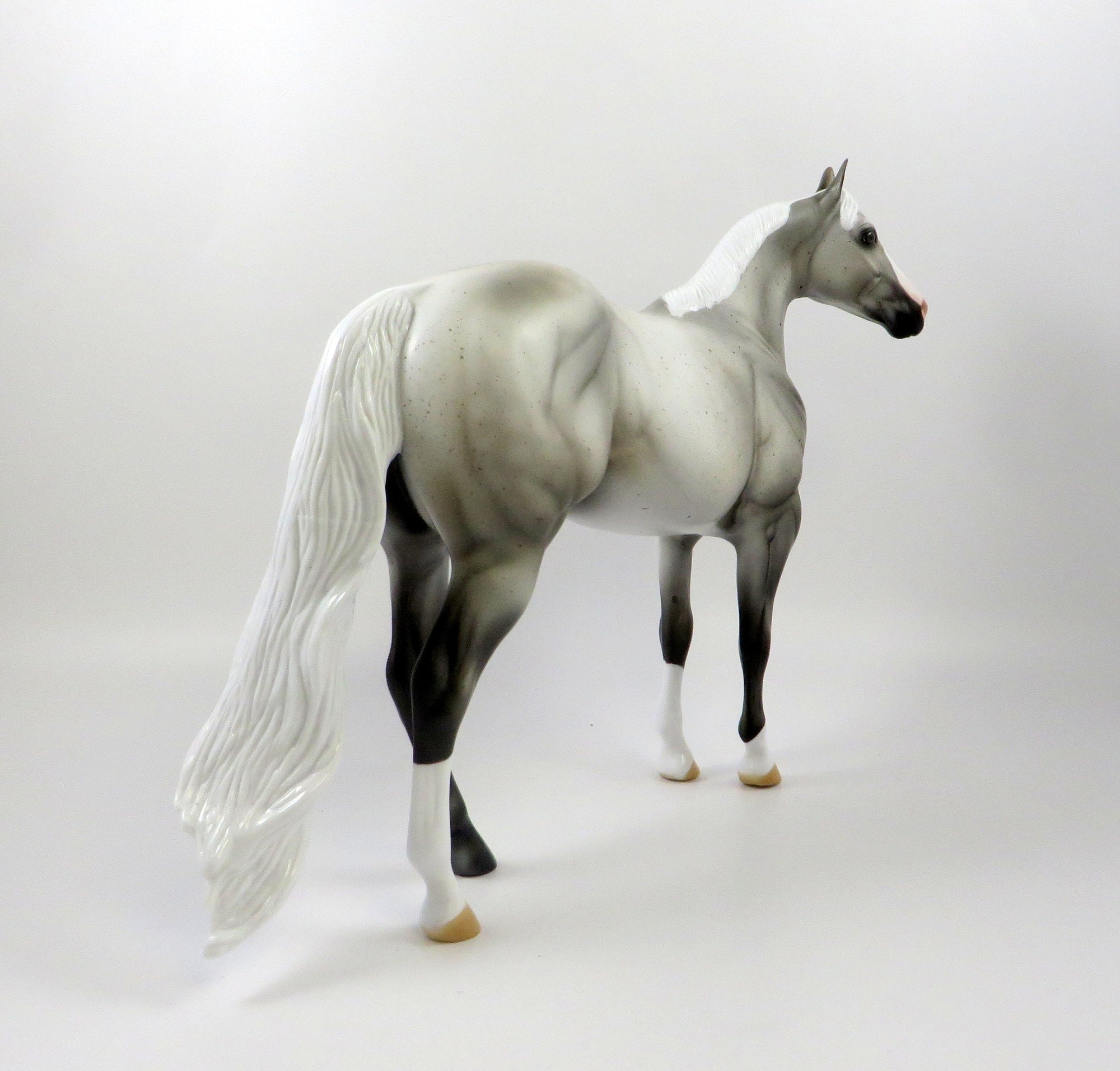 RAKIN-OOAK FLEA BIT GREY ISH MODEL HORSE 7/26/19