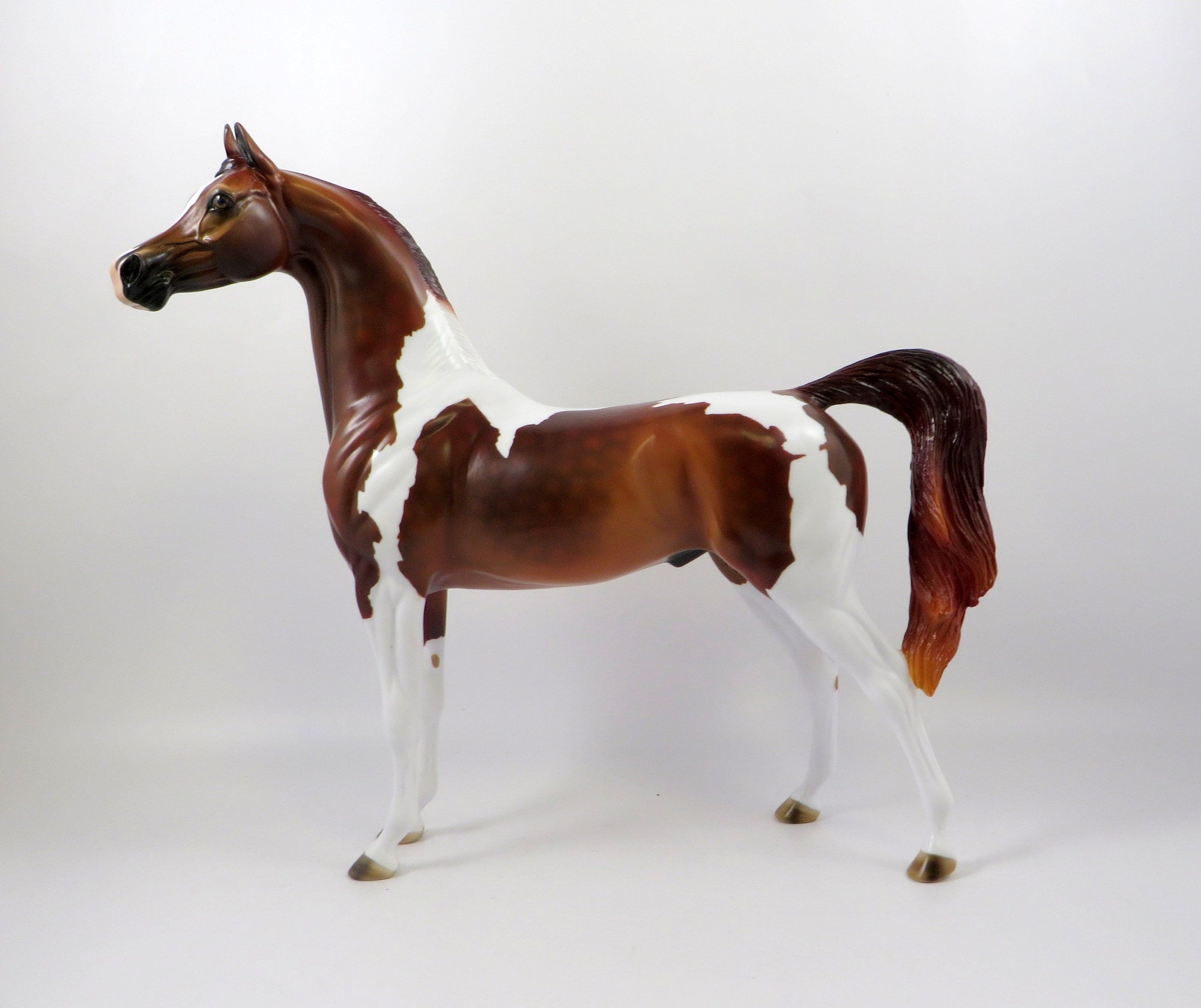KELTY-OOAK DAPPLE CHESTNUT PAINT ARABIAN MODEL HORSE 7/26/19
