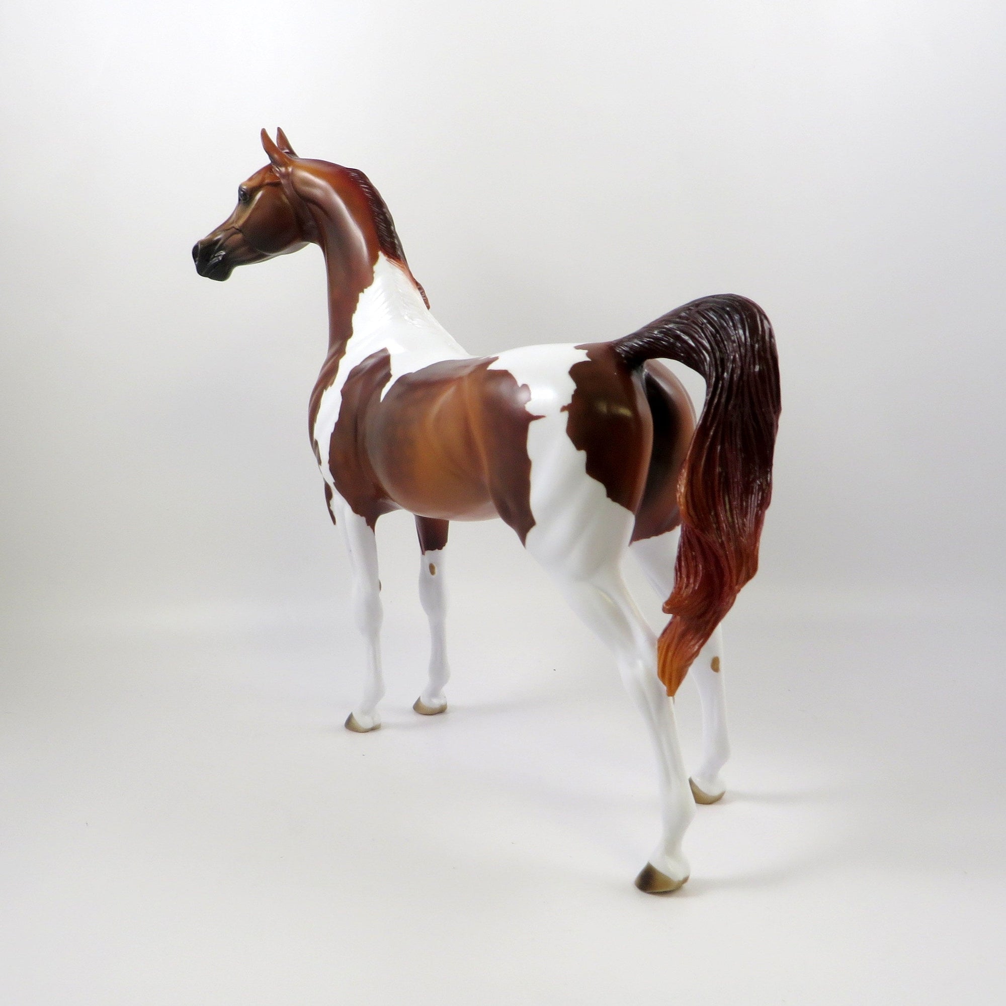 KELTY-OOAK DAPPLE CHESTNUT PAINT ARABIAN MODEL HORSE 7/26/19