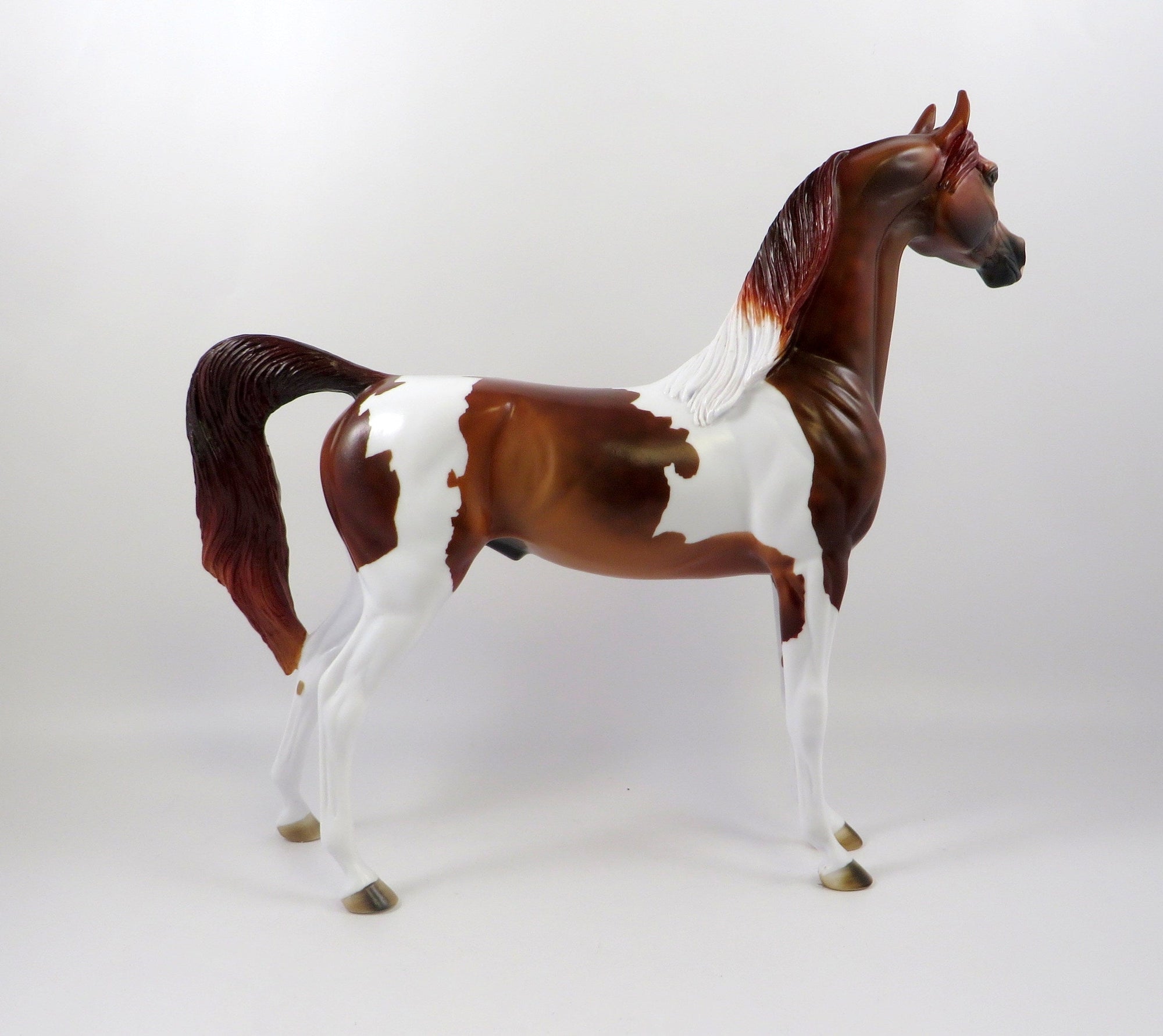 KELTY-OOAK DAPPLE CHESTNUT PAINT ARABIAN MODEL HORSE 7/26/19