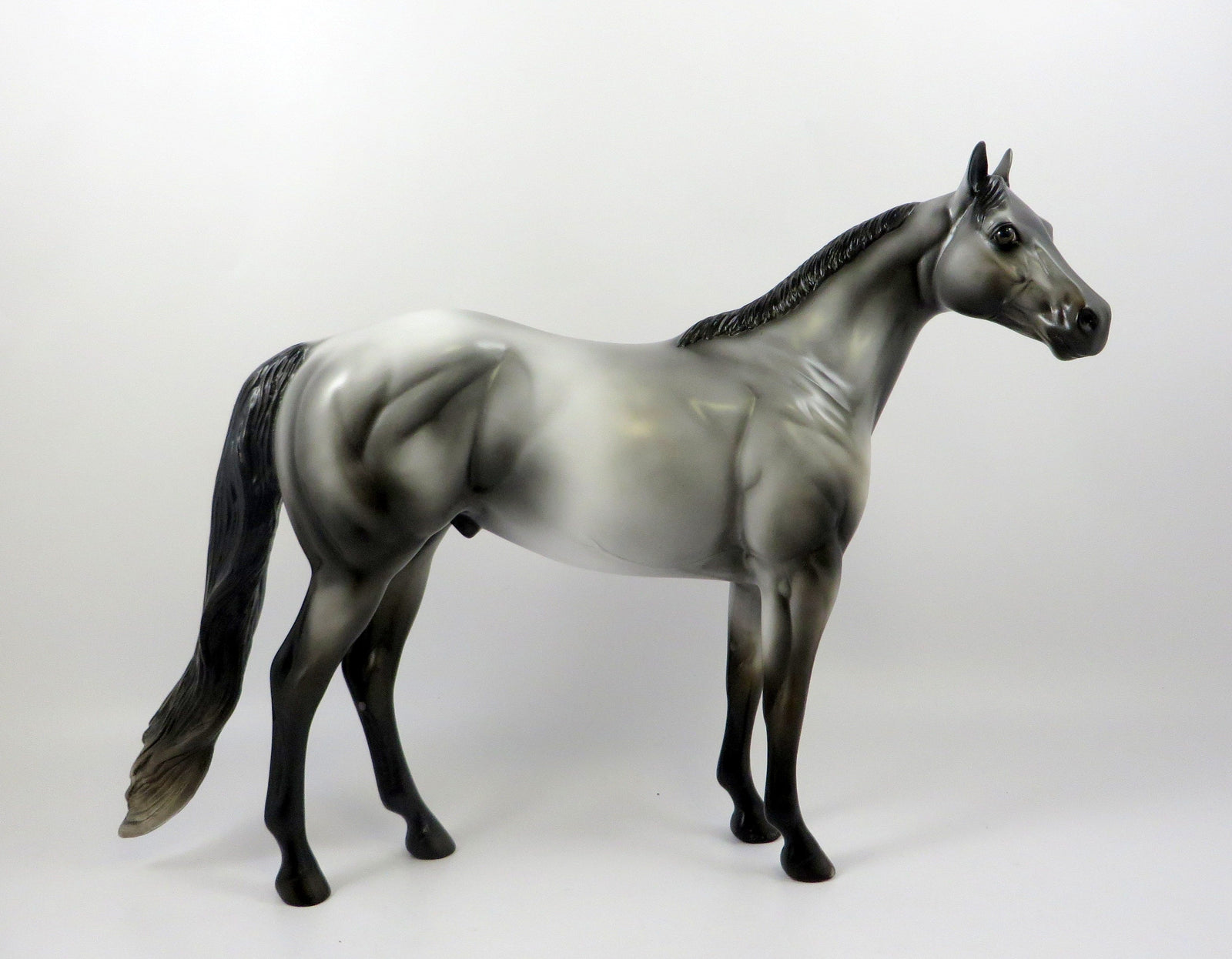 BAXTER-OOAK DARK DAPPLE GREY ISH MODEL HORSE 7/25/19