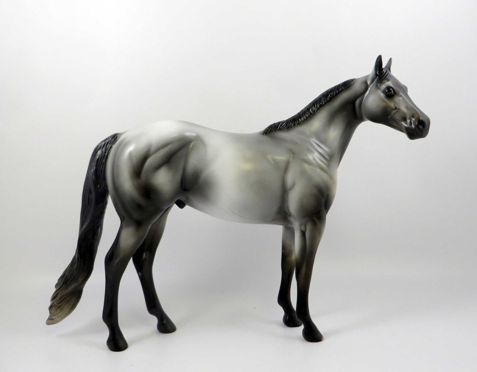BAXTER-OOAK DARK DAPPLE GREY ISH MODEL HORSE 7/25/19