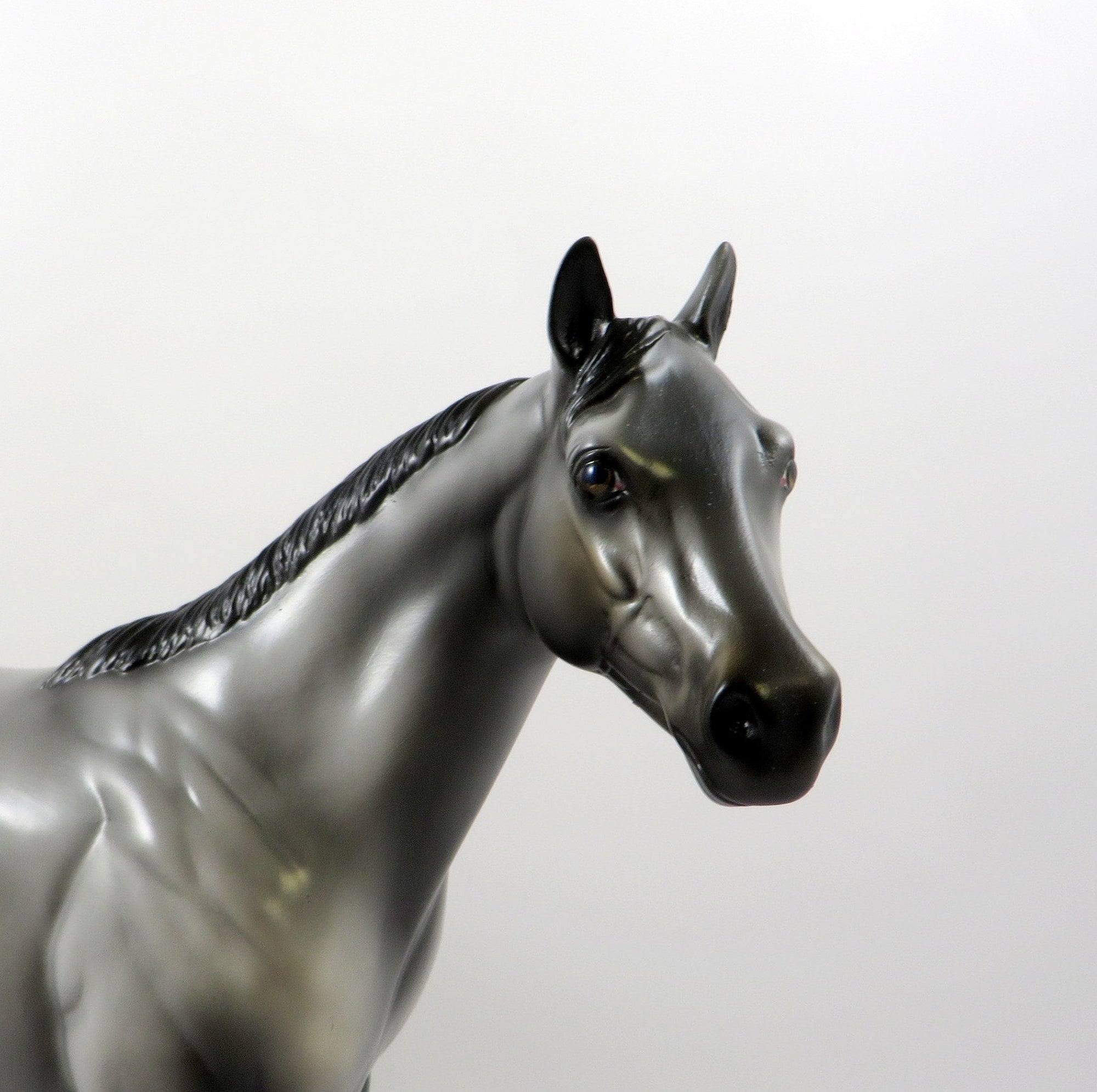 BAXTER-OOAK DARK DAPPLE GREY ISH MODEL HORSE 7/25/19