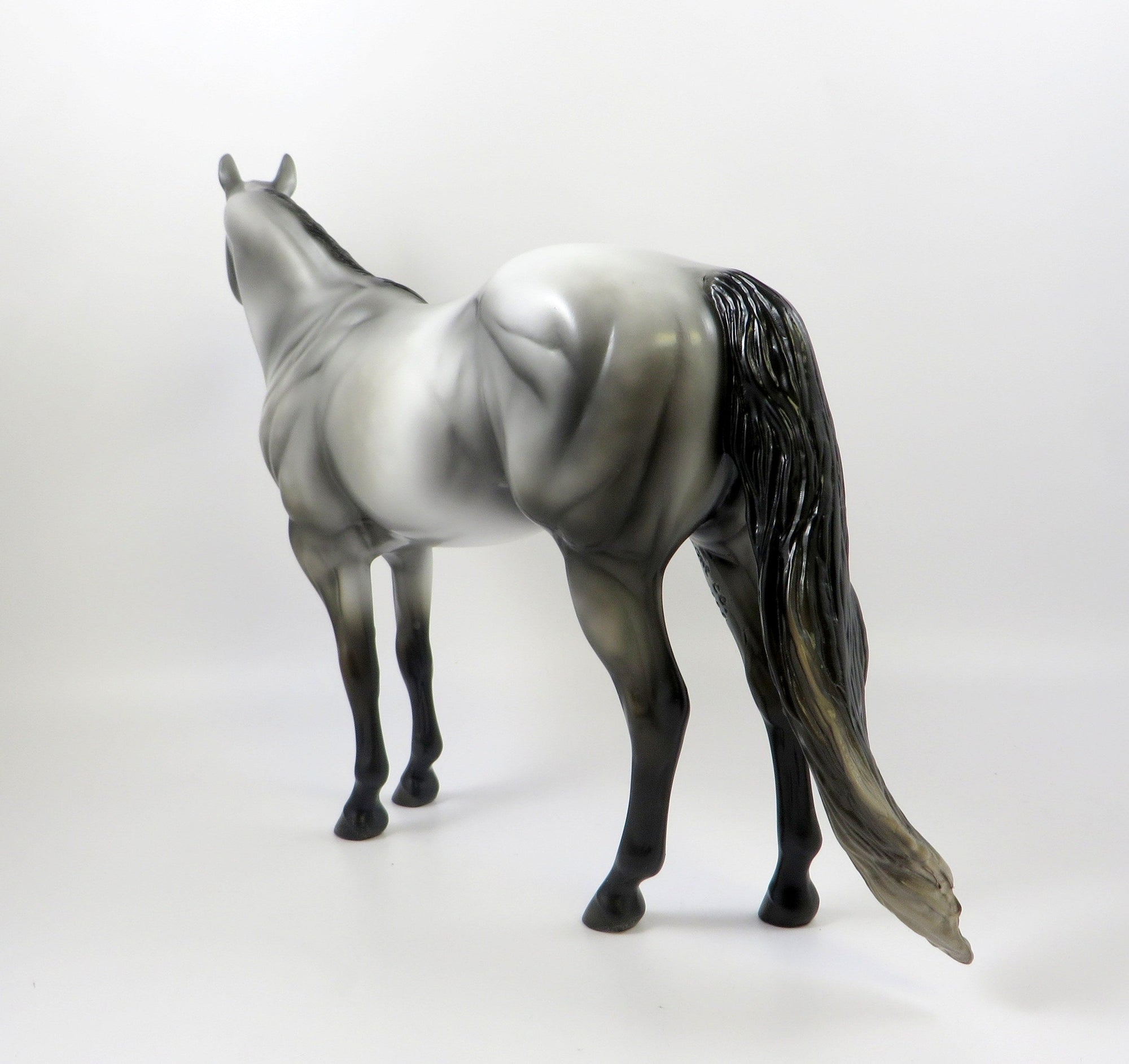 BAXTER-OOAK DARK DAPPLE GREY ISH MODEL HORSE 7/25/19
