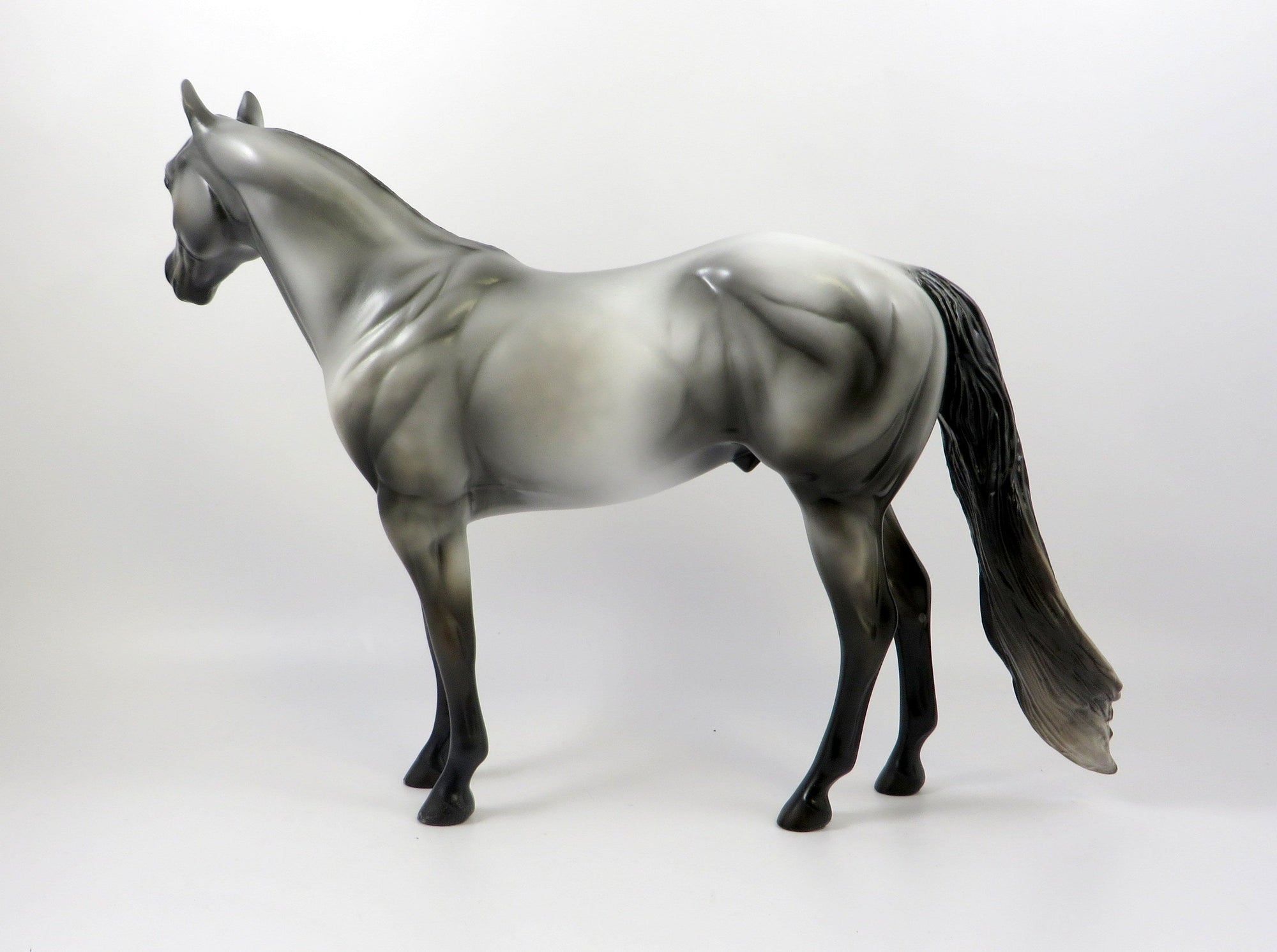 BAXTER-OOAK DARK DAPPLE GREY ISH MODEL HORSE 7/25/19