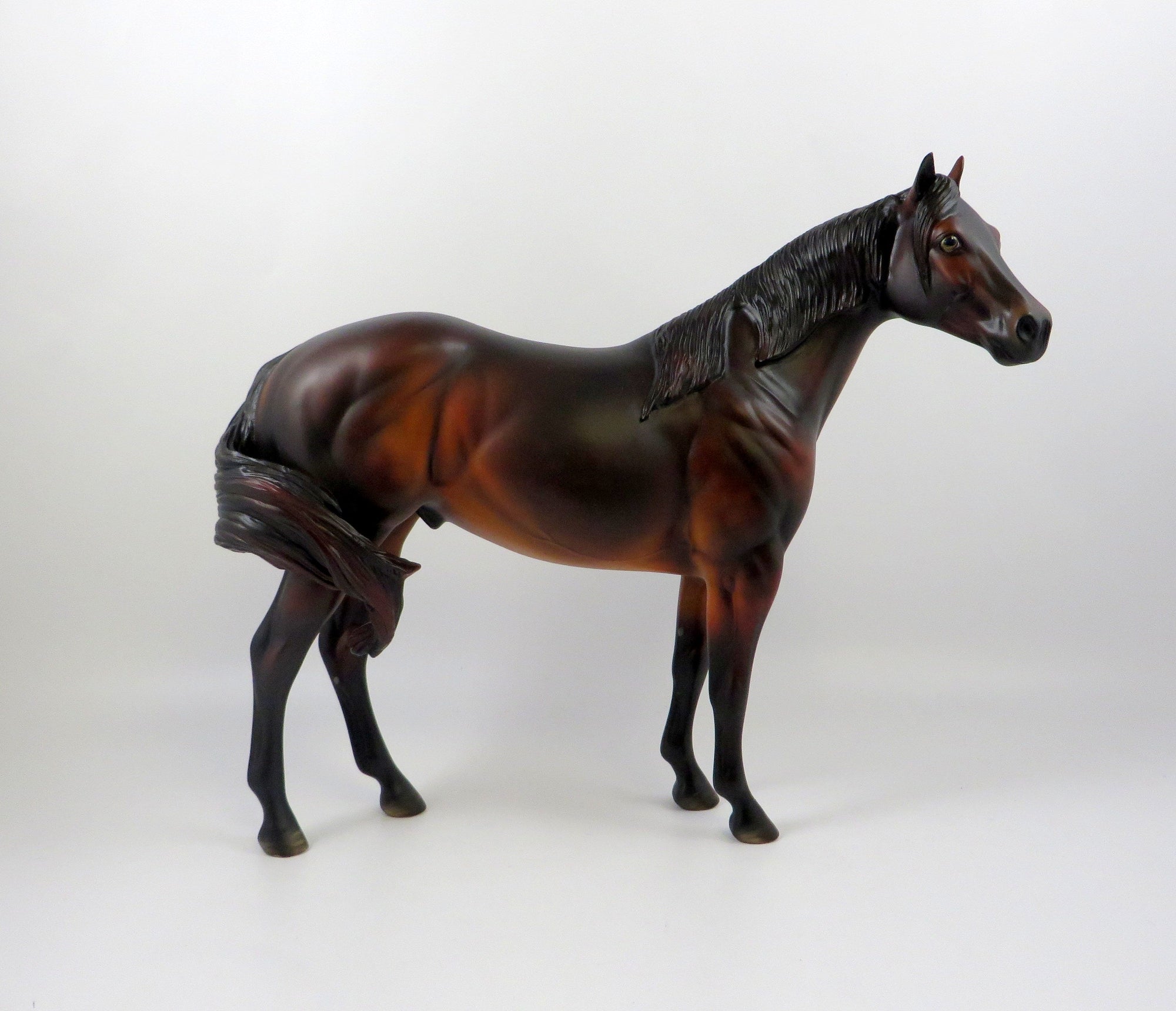 OUTTA SIGHT-OOAK DARK DAPPLE BAY ISH MODEL HORSE 7/25/19