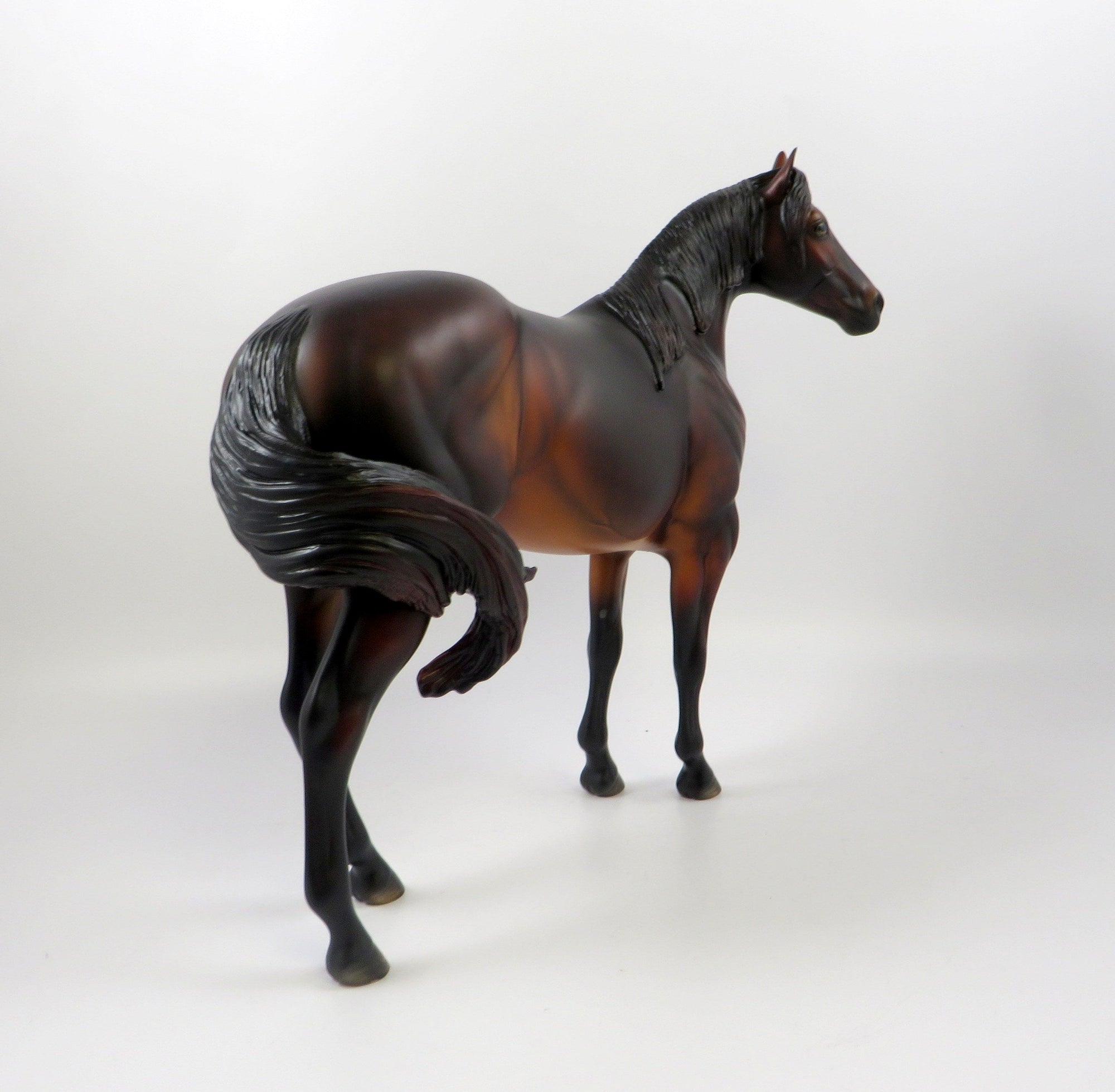 OUTTA SIGHT-OOAK DARK DAPPLE BAY ISH MODEL HORSE 7/25/19