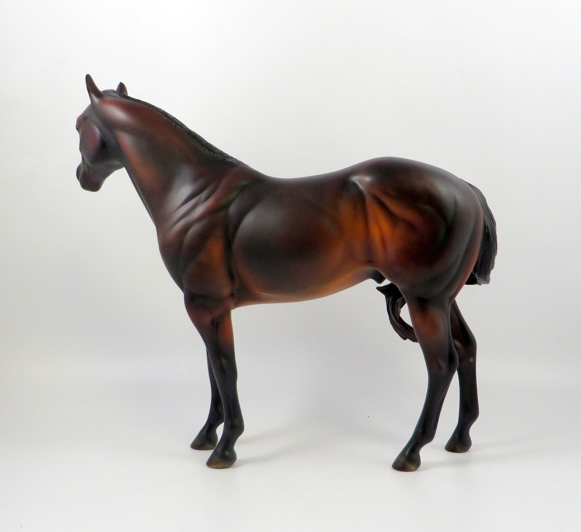 OUTTA SIGHT-OOAK DARK DAPPLE BAY ISH MODEL HORSE 7/25/19