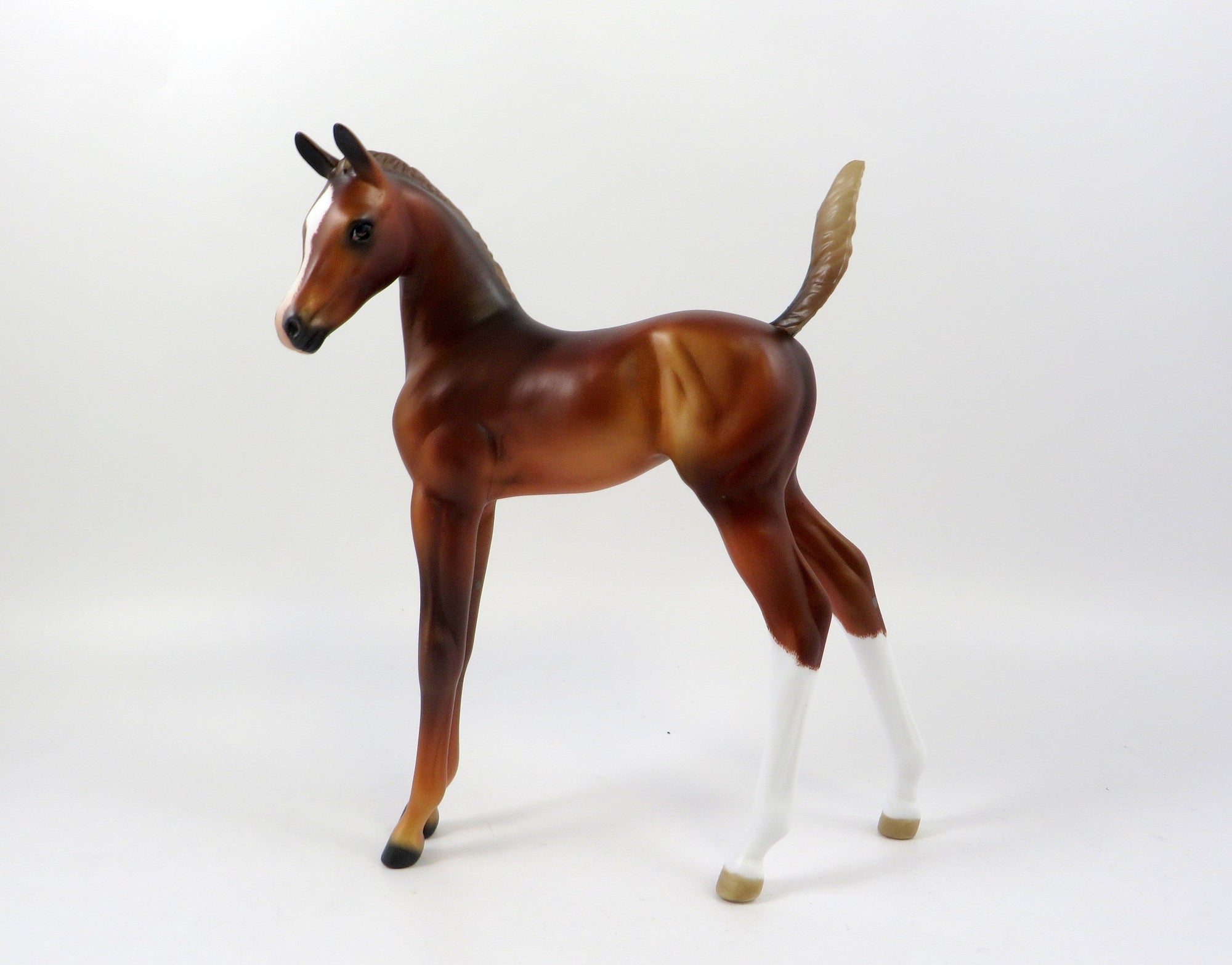 JUST GOT ZIPPED-OOAK CHESTNUT ARABIAN FOAL MODEL HORSE 7/26/19