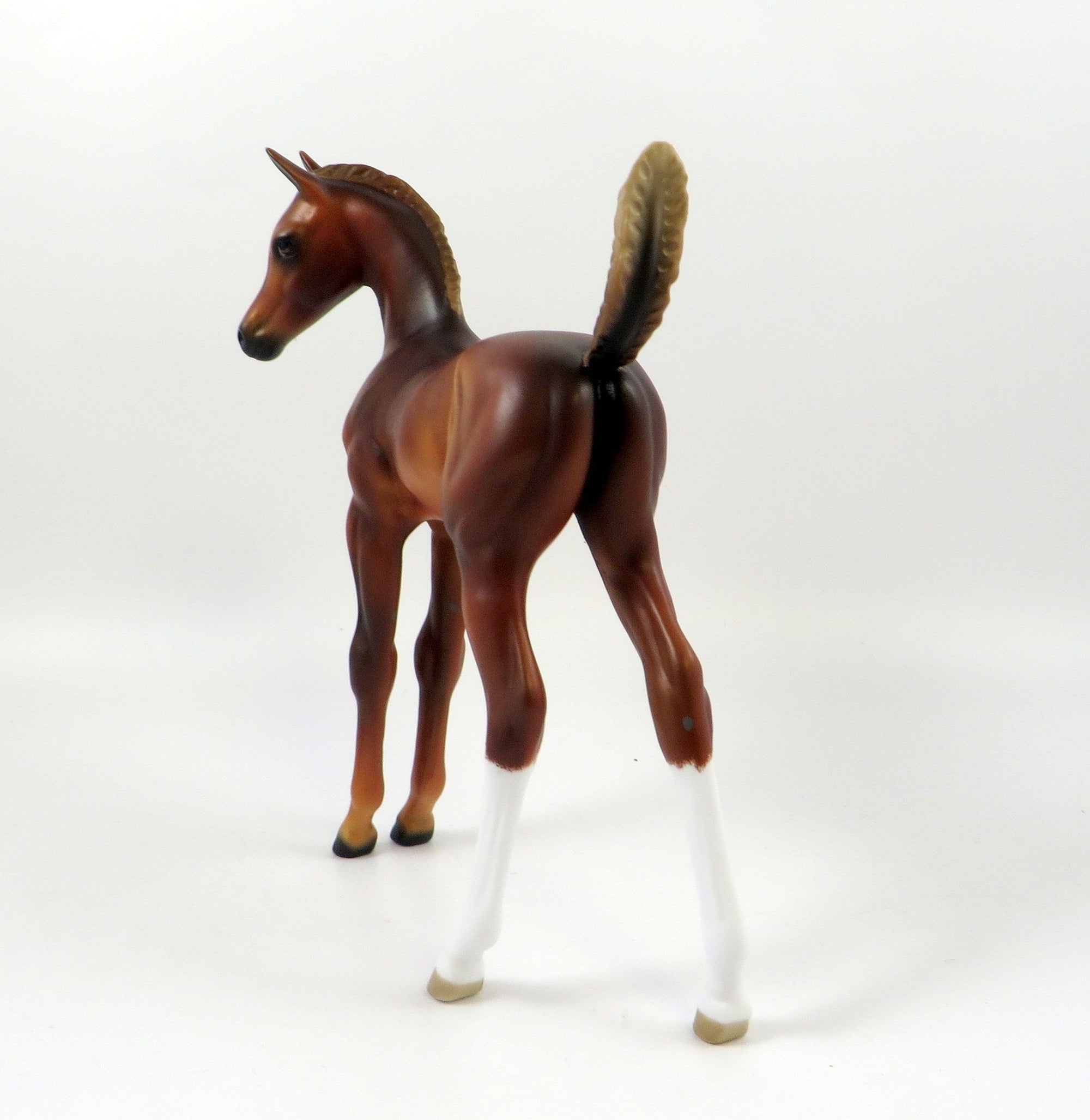 JUST GOT ZIPPED-OOAK CHESTNUT ARABIAN FOAL MODEL HORSE 7/26/19