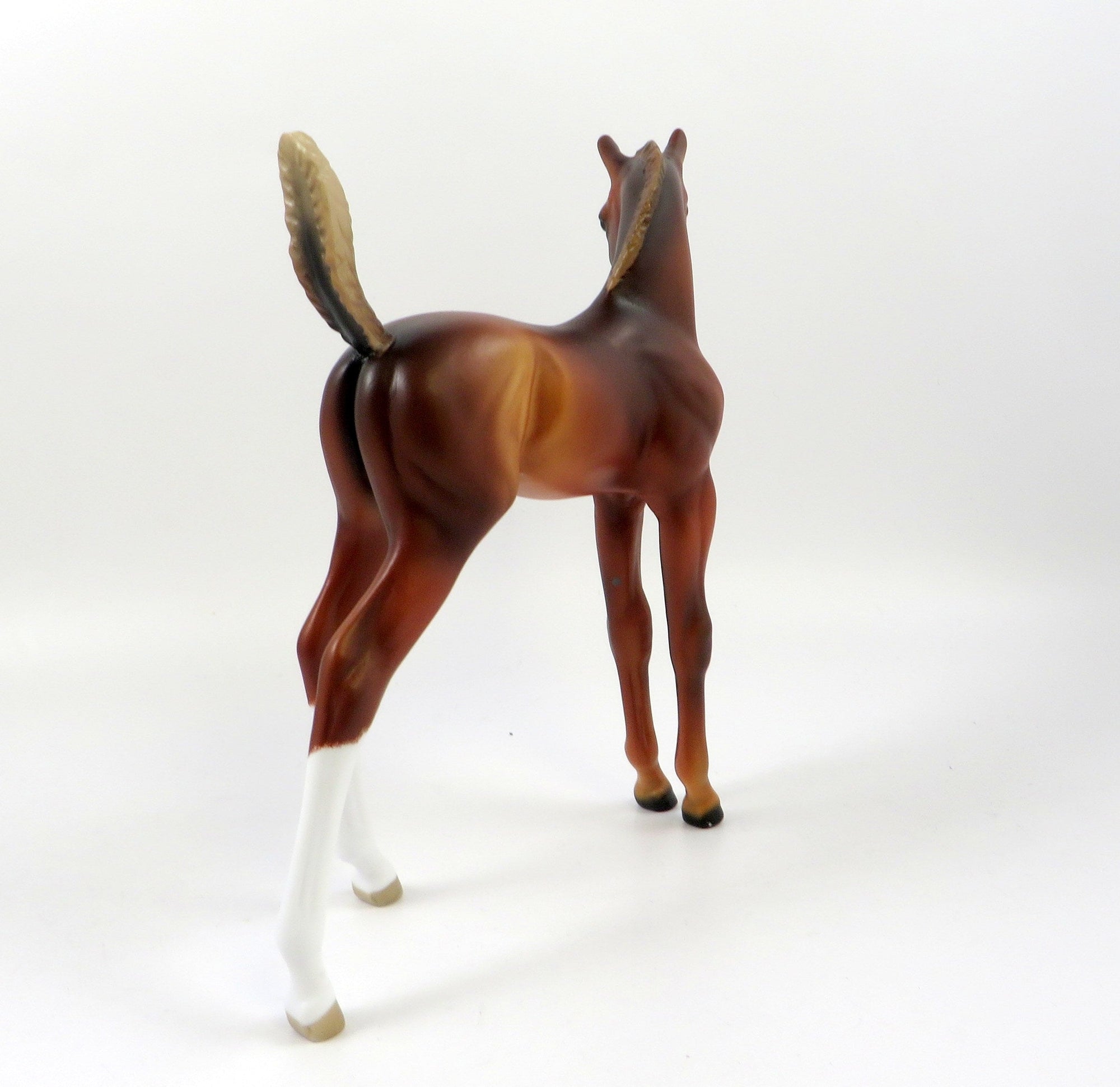 JUST GOT ZIPPED-OOAK CHESTNUT ARABIAN FOAL MODEL HORSE 7/26/19