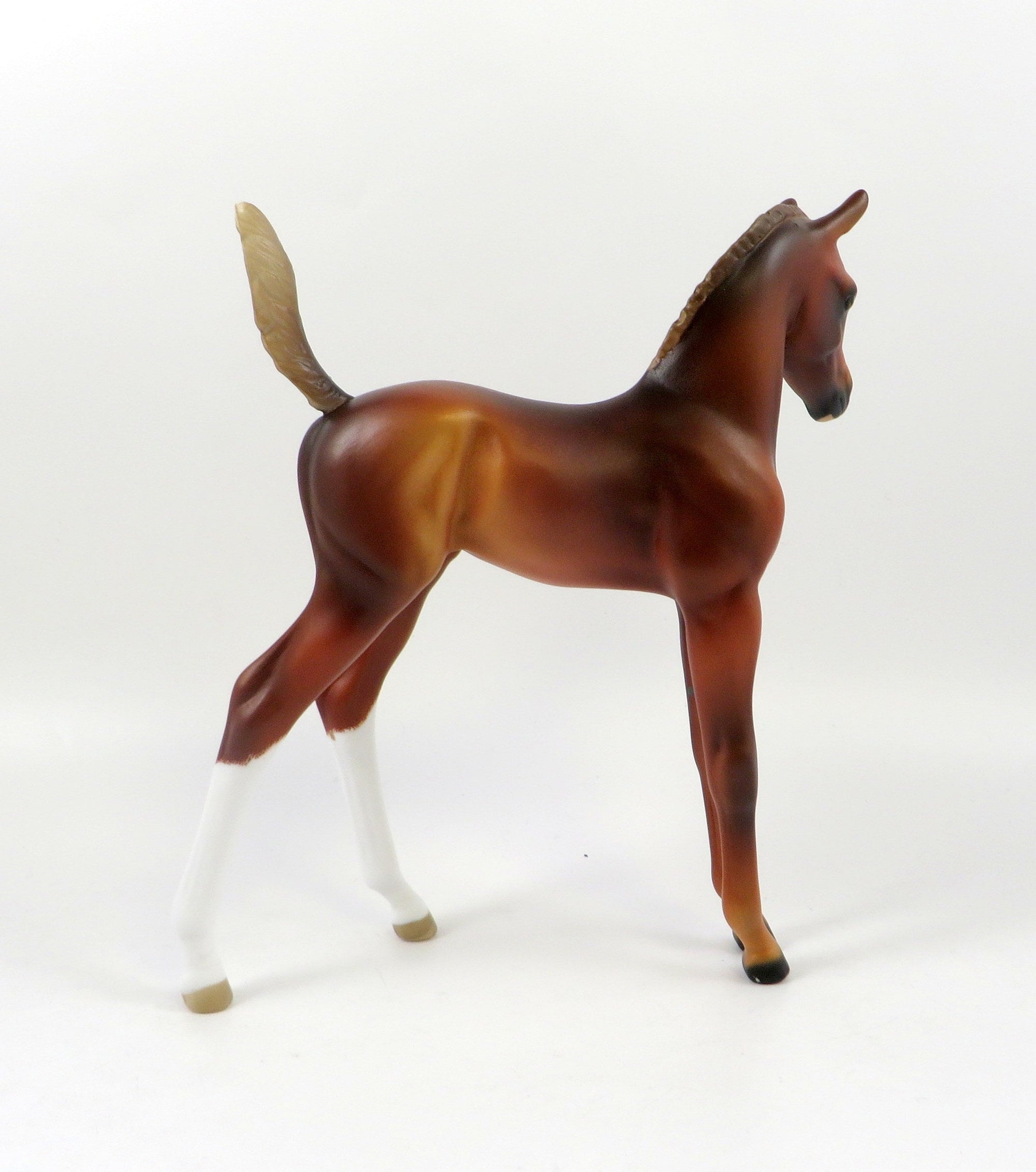 JUST GOT ZIPPED-OOAK CHESTNUT ARABIAN FOAL MODEL HORSE 7/26/19