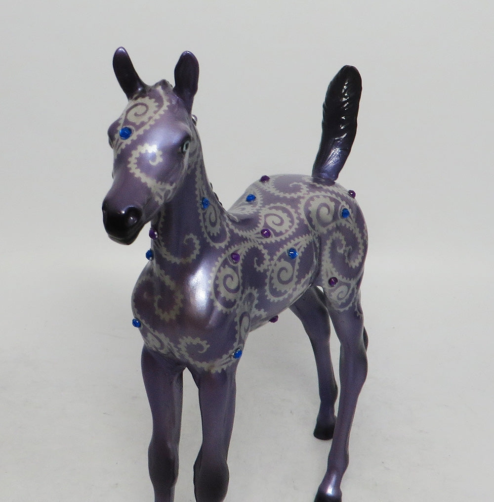 PURPLE CHEER  - OOAK ARABIAN FOAL CHRISTMAS DECORATOR WHS 2018
