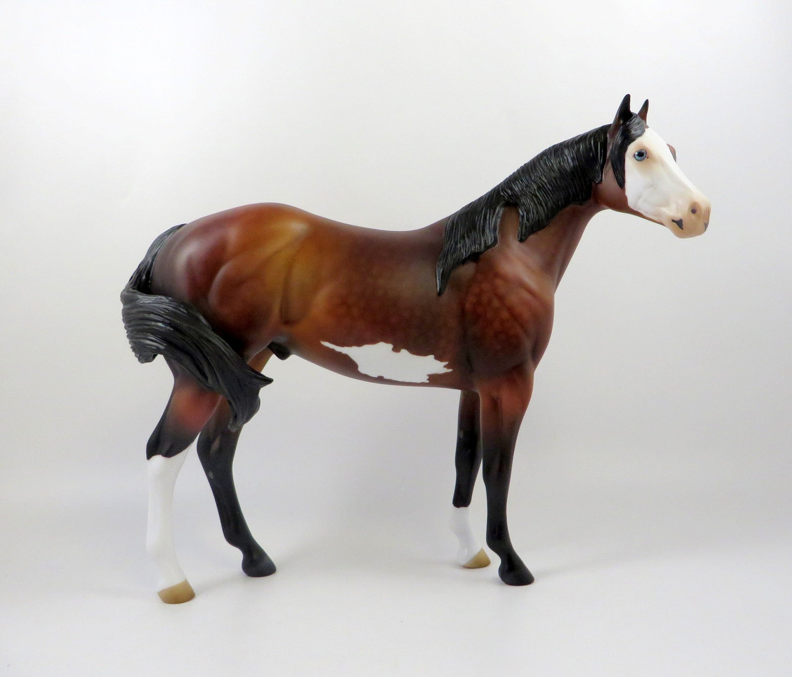 UP CLOSE & PERSONAL-OOAK DAPPLE BAY PAINT ISH MODEL HORSE 7/26/19