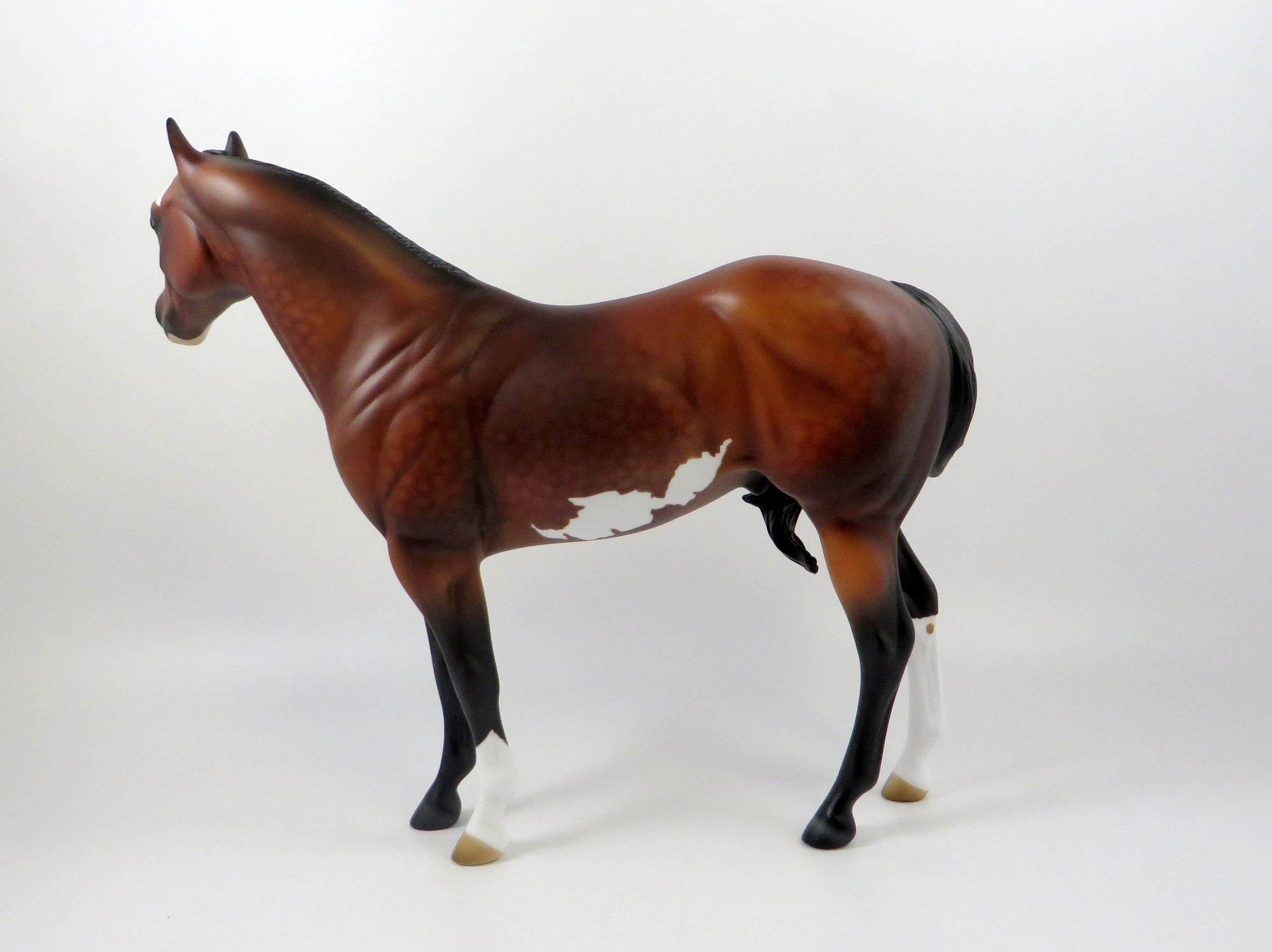 UP CLOSE &amp; PERSONAL-OOAK DAPPLE BAY PAINT ISH MODEL HORSE 7/26/19