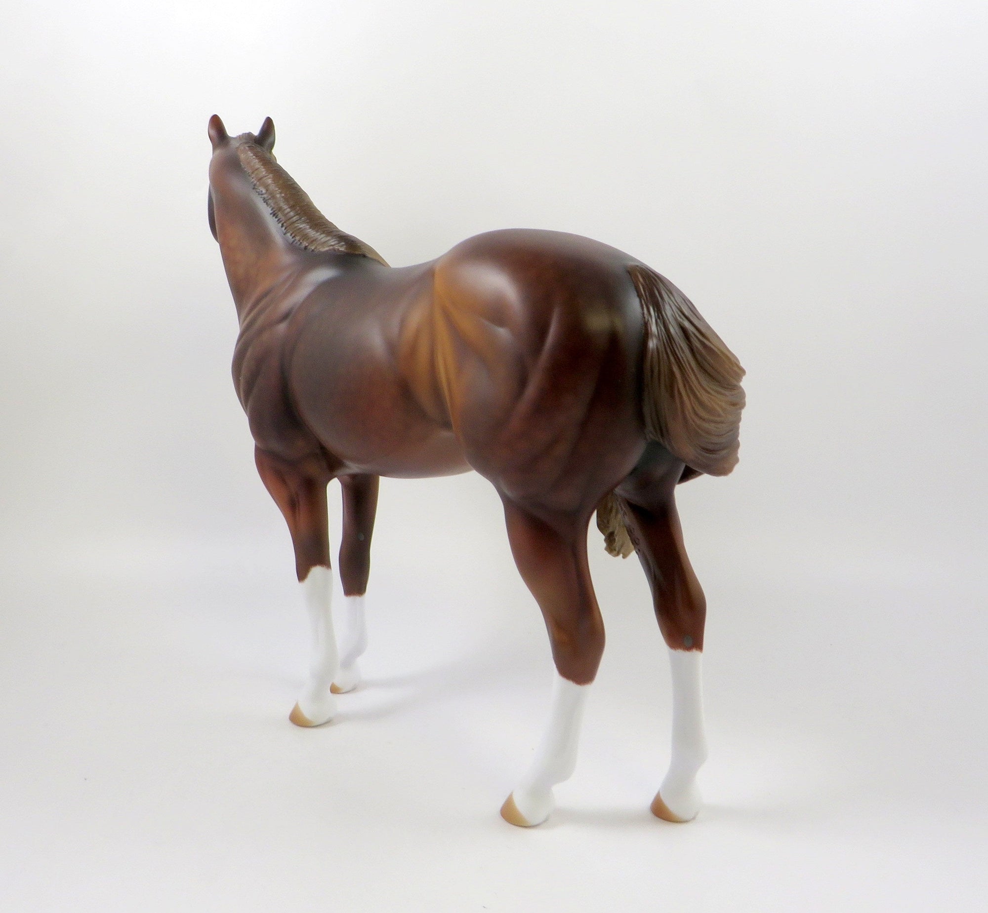 HOW ABOUT THIS COWBOY-OOAK DAPPLE CHESTNUT ISH MODEL HORSE 7/26/19