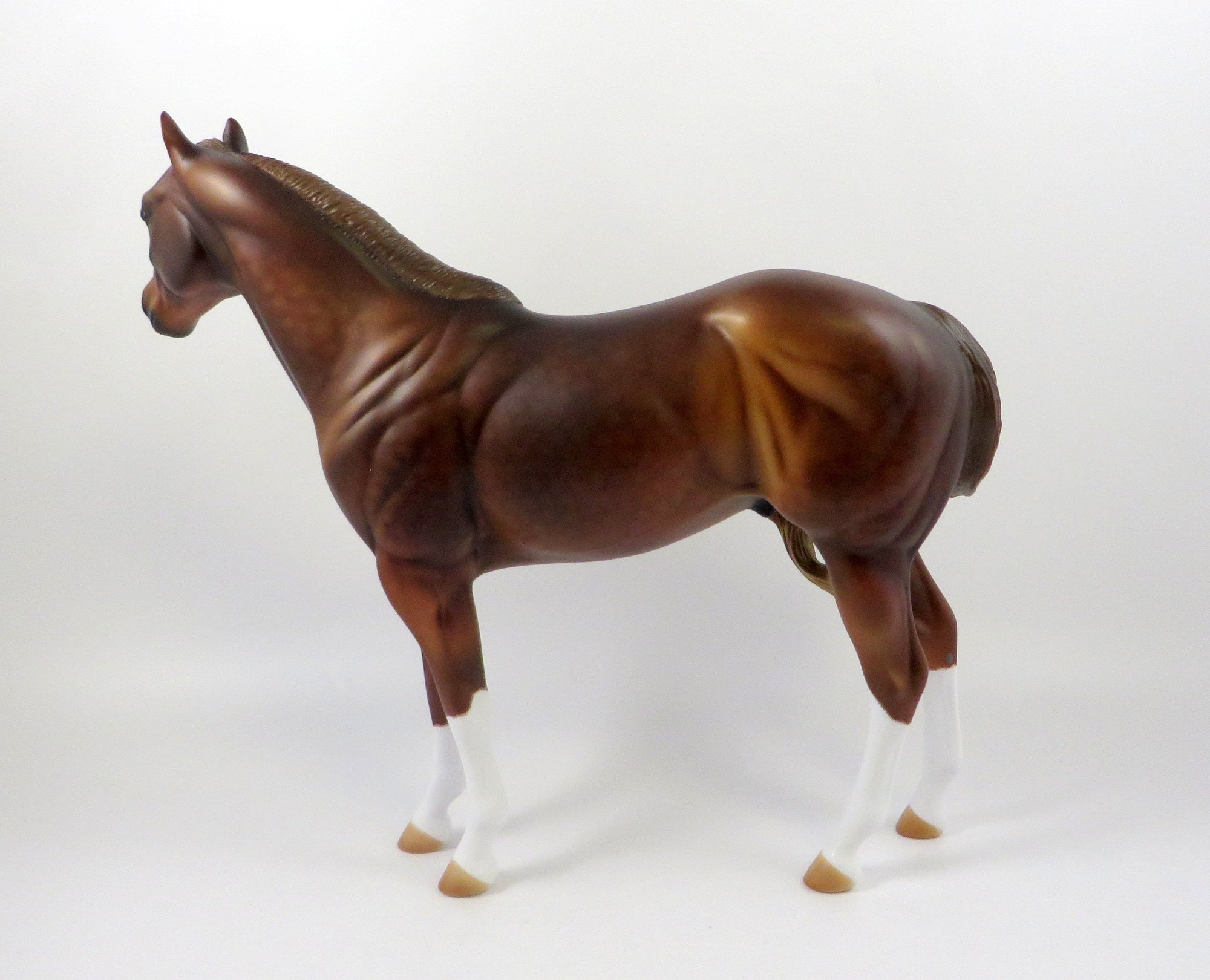 HOW ABOUT THIS COWBOY-OOAK DAPPLE CHESTNUT ISH MODEL HORSE 7/26/19