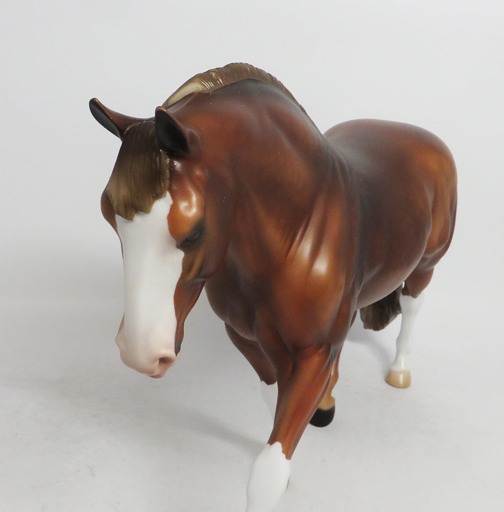 PEANUT BRITTLE-LE-15-DAPPLE CHESTNUT IRISH DRAFT CUSTOM MANE, FORELOCK AND TAIL WHS 2018