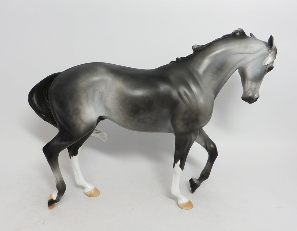 COAL-OOAK DAPPLE GREYTHOROUGHBRED MODEL HORSE WHS 2018