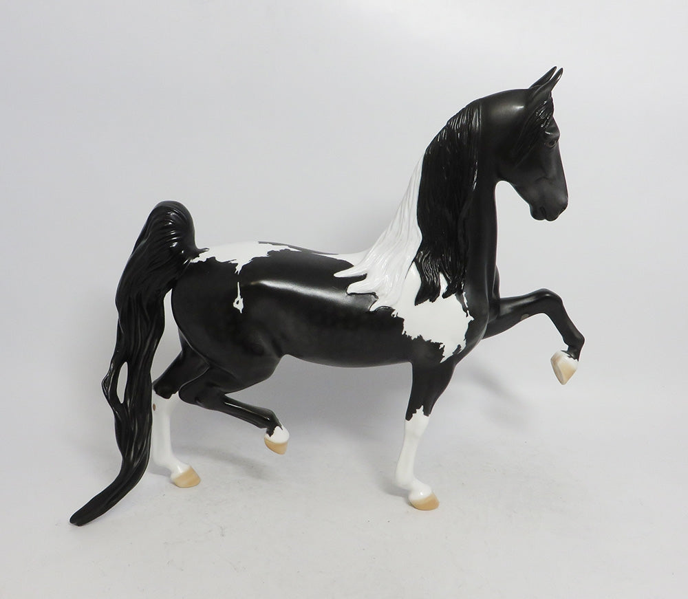 MYSTIC VIXEN-OOAK DAPPLE BLACK PINTO SADDLEBRED BY DAWN QUICK WHS 2018