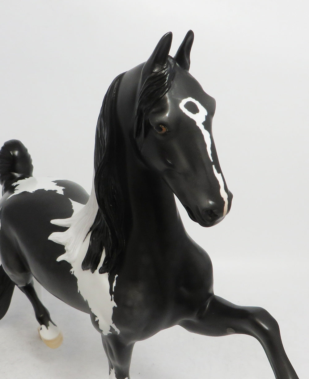 MYSTIC VIXEN-OOAK DAPPLE BLACK PINTO SADDLEBRED BY DAWN QUICK WHS 2018
