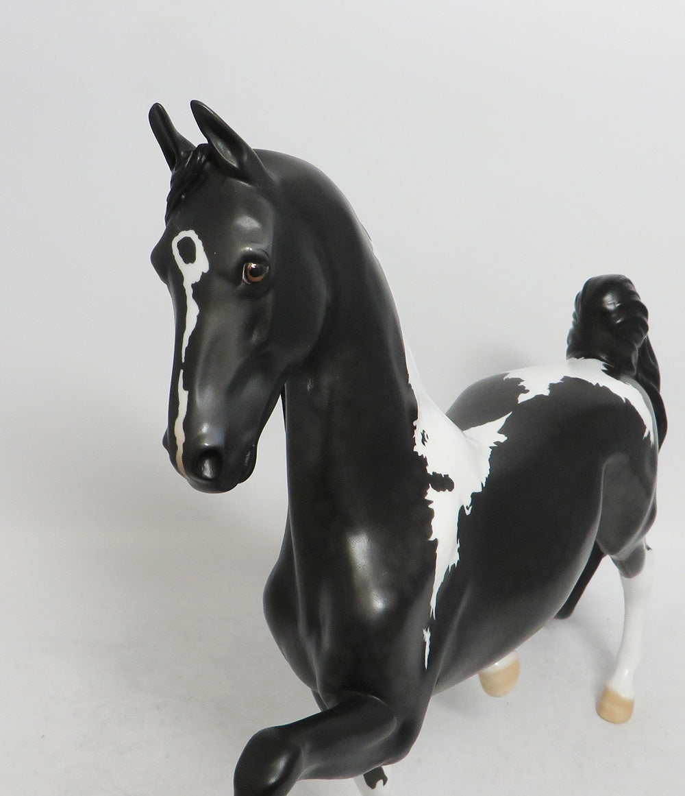 MYSTIC VIXEN-OOAK DAPPLE BLACK PINTO SADDLEBRED BY DAWN QUICK WHS 2018