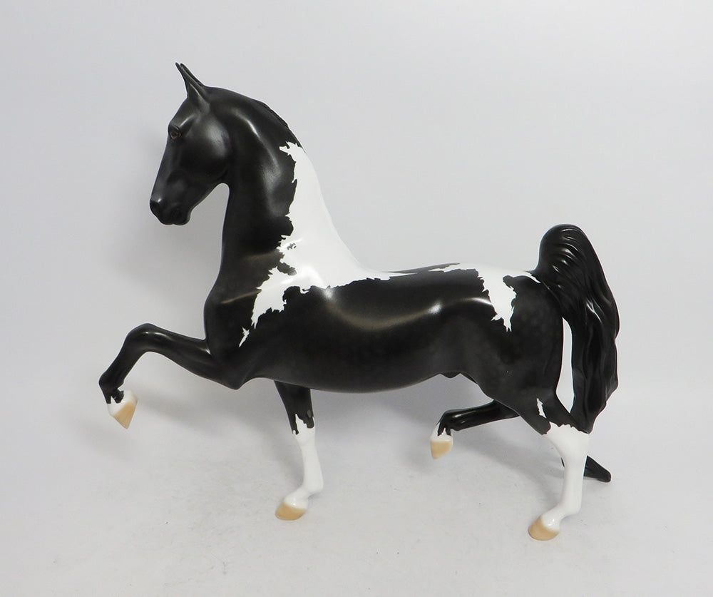 MYSTIC VIXEN-OOAK DAPPLE BLACK PINTO SADDLEBRED BY DAWN QUICK WHS 2018