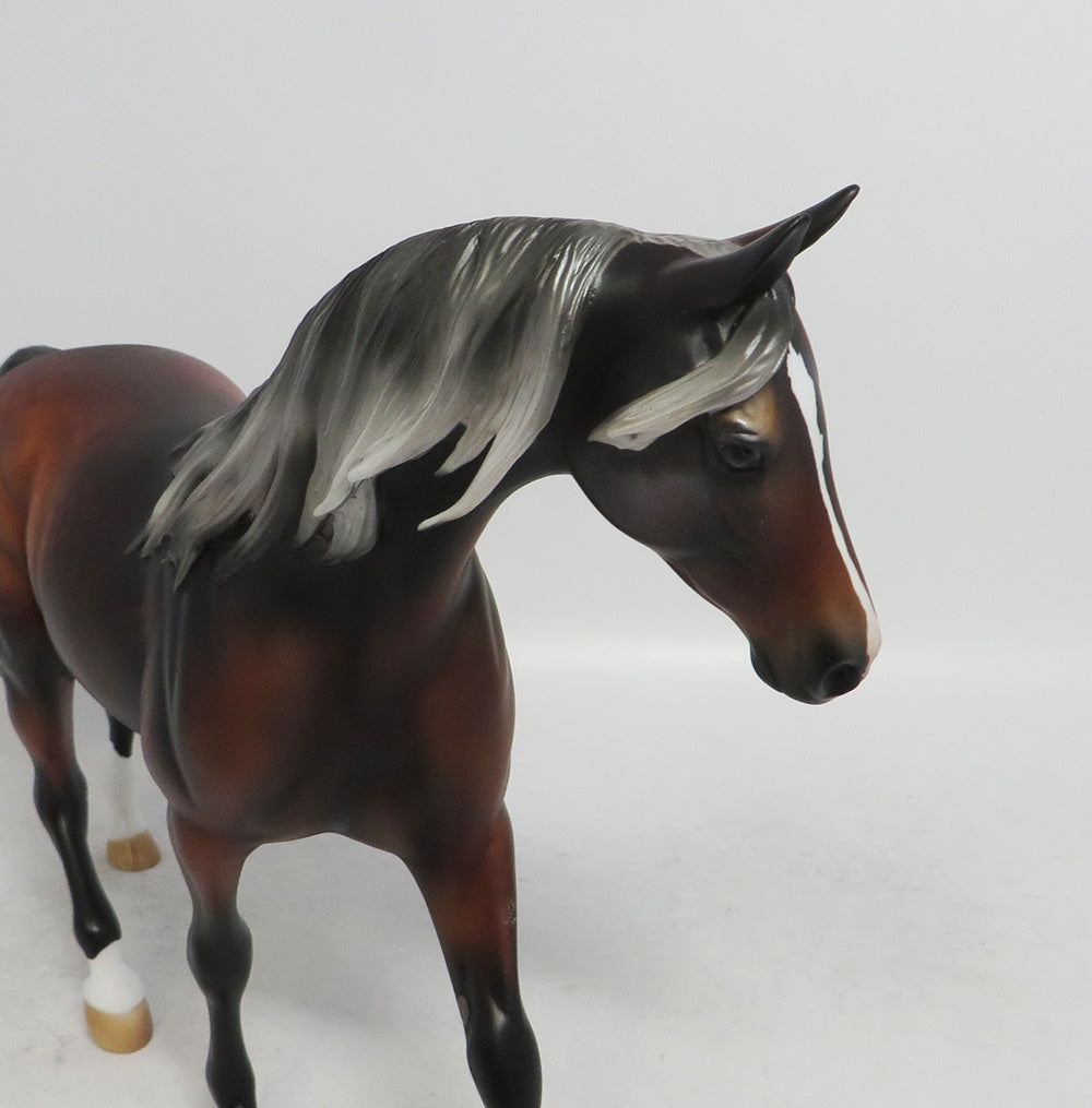 SUGAR AND SPICE-OOAK SILVER BAY PONY MODEL HORSE BY AUDREY DIXON WHS 2018