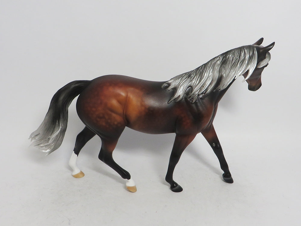 SUGAR AND SPICE-OOAK SILVER BAY PONY MODEL HORSE BY AUDREY DIXON WHS 2018
