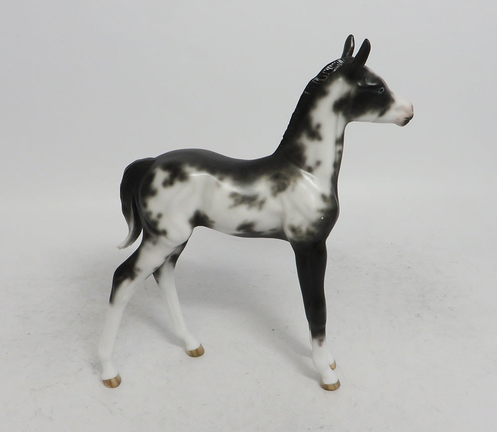 VERA-OOAK BLACK SABINO FOAL MODEL HORSE BY SHERYL LEISURE WHS 201