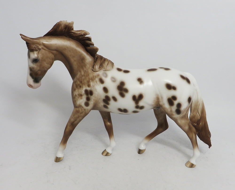 SCUT-OOAK CHESTNUT APPALOOSA PONY MODEL HORSE BY SHERYL LEISURE WHS 2018