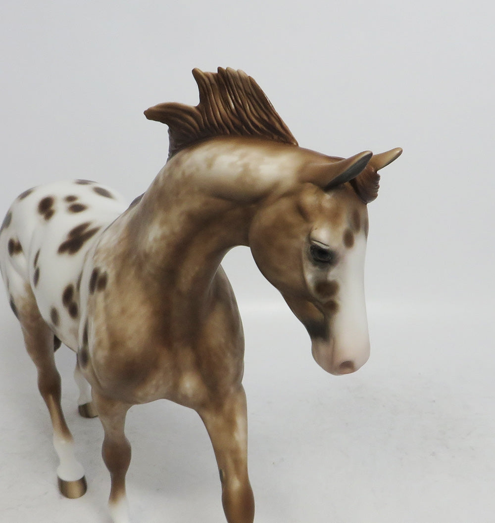 SCUT-OOAK CHESTNUT APPALOOSA PONY MODEL HORSE BY SHERYL LEISURE WHS 2018