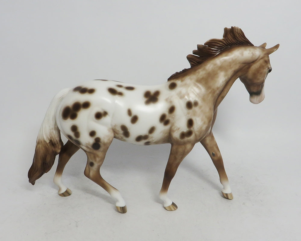 SCUT-OOAK CHESTNUT APPALOOSA PONY MODEL HORSE BY SHERYL LEISURE WHS 2018