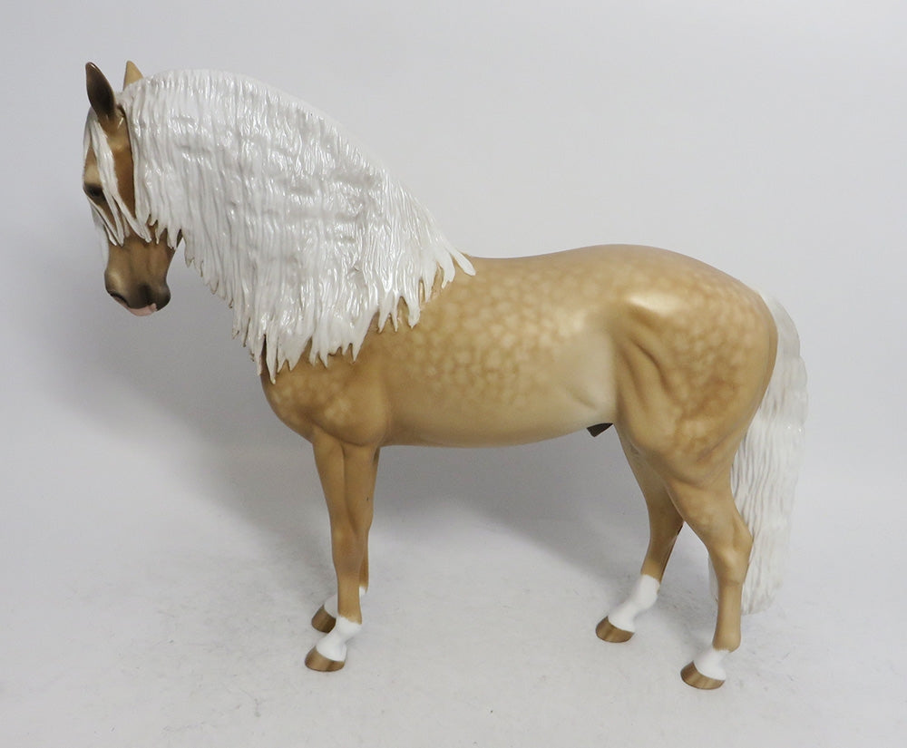 WAVERLY-OOAK STAR DAPPLE PALOMINO ANDALUSIAN MODEL HORSE BY SHERYL LEISURE WHS 2018